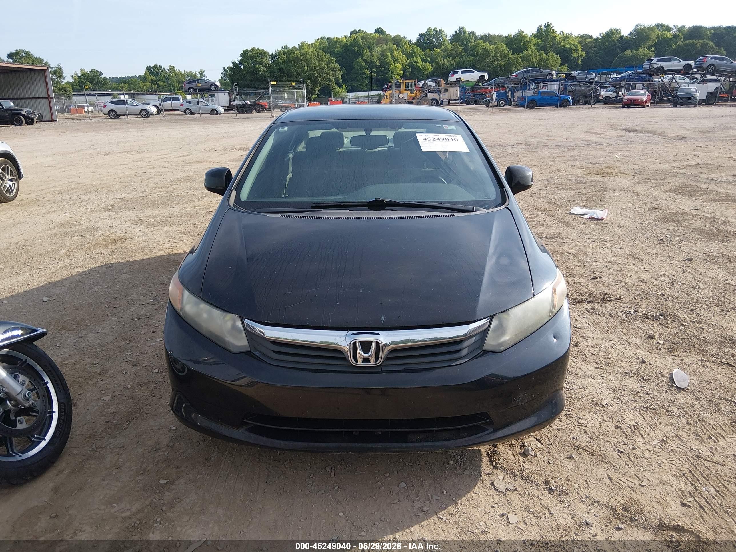 2012 Honda Civic Lx Black vin: 2HGFB2F5XCH564677