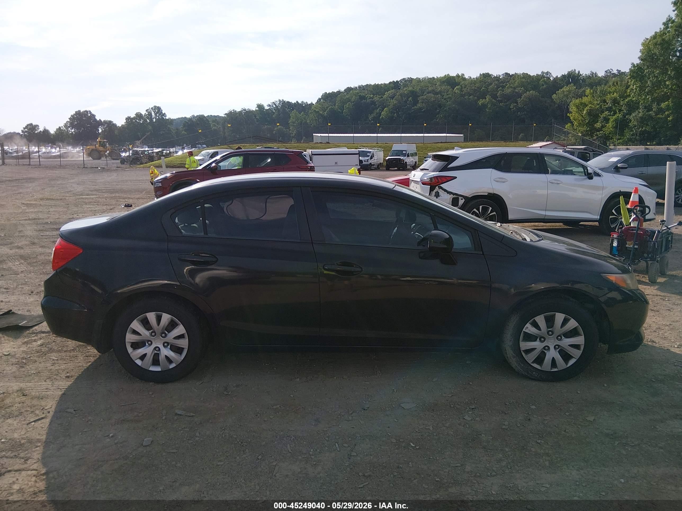2012 Honda Civic Lx Black vin: 2HGFB2F5XCH564677