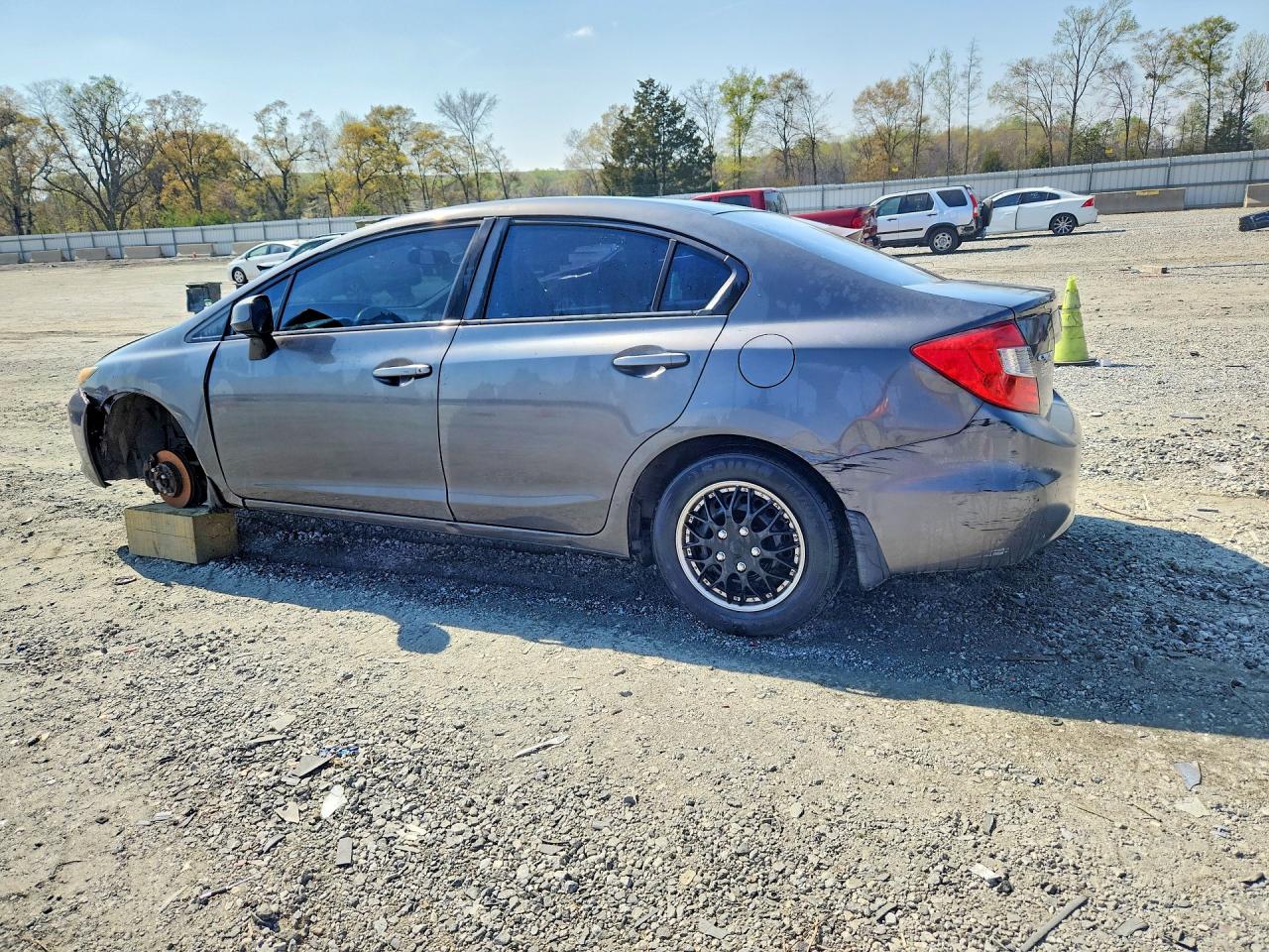 2012 Honda Civic Lx Gray vin: 2HGFB2F5XCH566591
