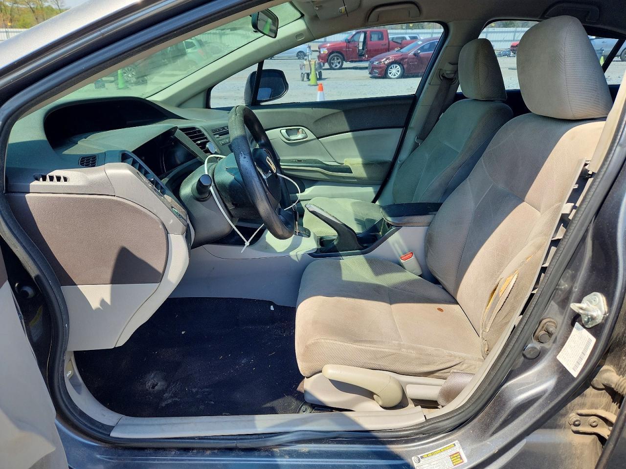 2012 Honda Civic Lx Gray vin: 2HGFB2F5XCH566591