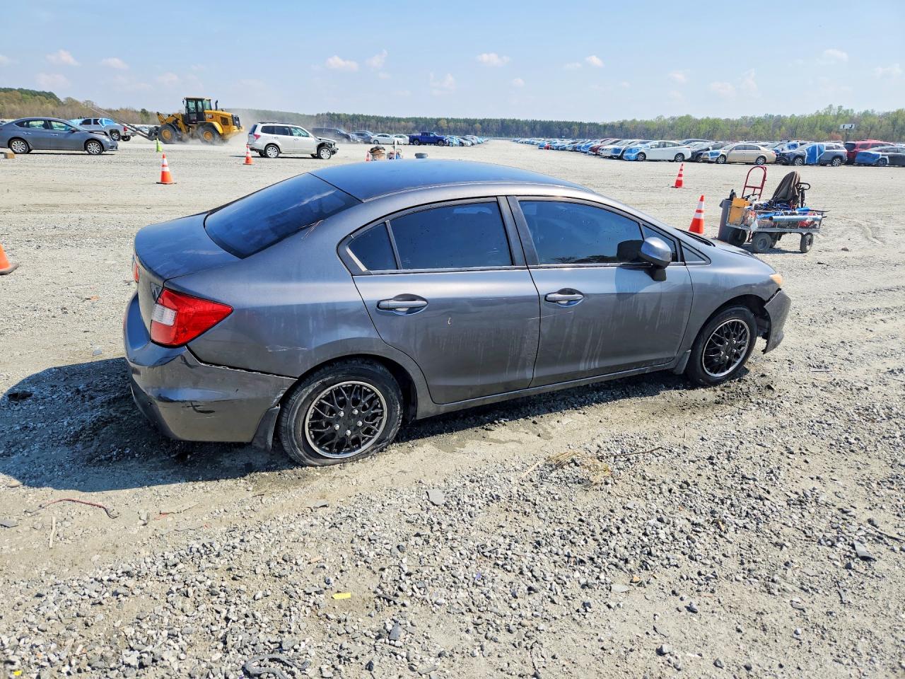 2012 Honda Civic Lx Gray vin: 2HGFB2F5XCH566591