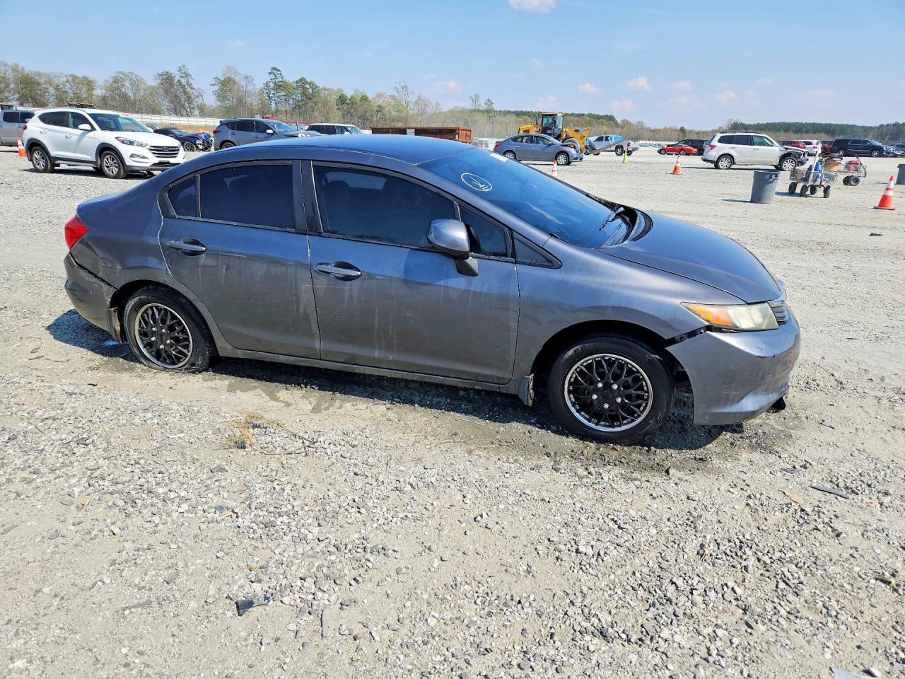 2012 Honda Civic Lx Gray vin: 2HGFB2F5XCH566591