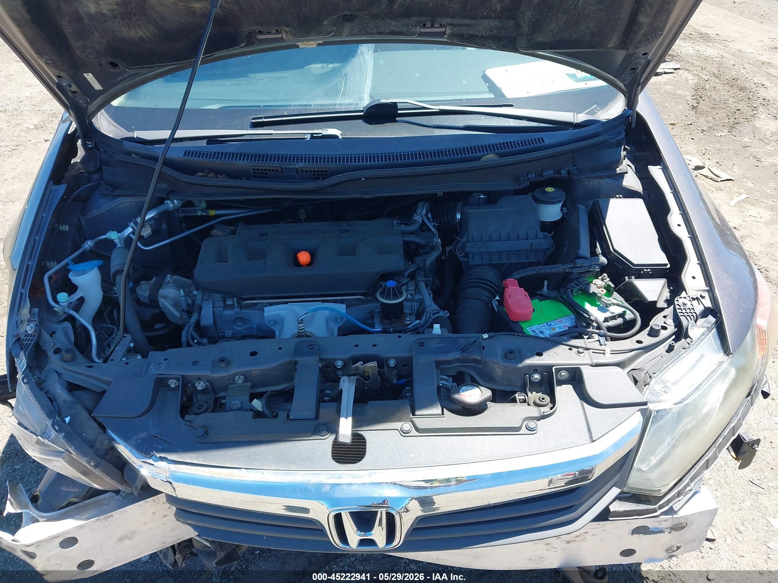 2012 Honda Civic Lx Gray vin: 2HGFB2F5XCH581219