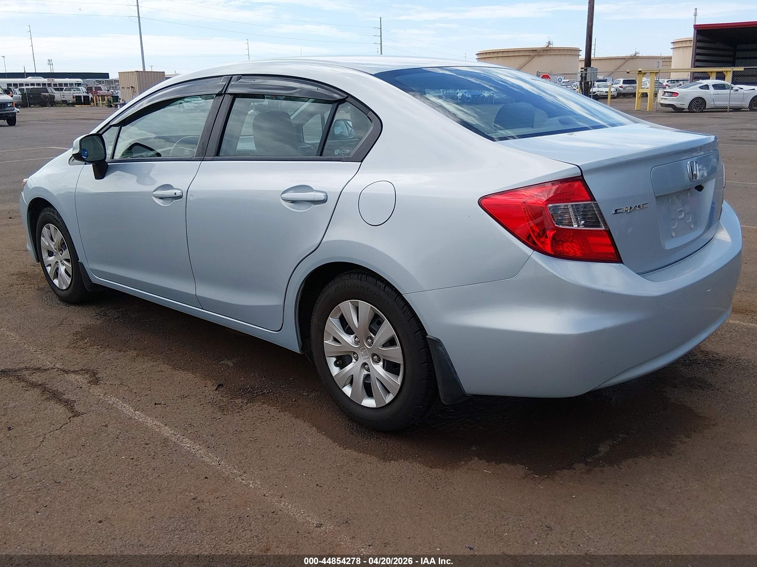 2012 Honda Civic Lx Blue vin: 2HGFB2F5XCH585576