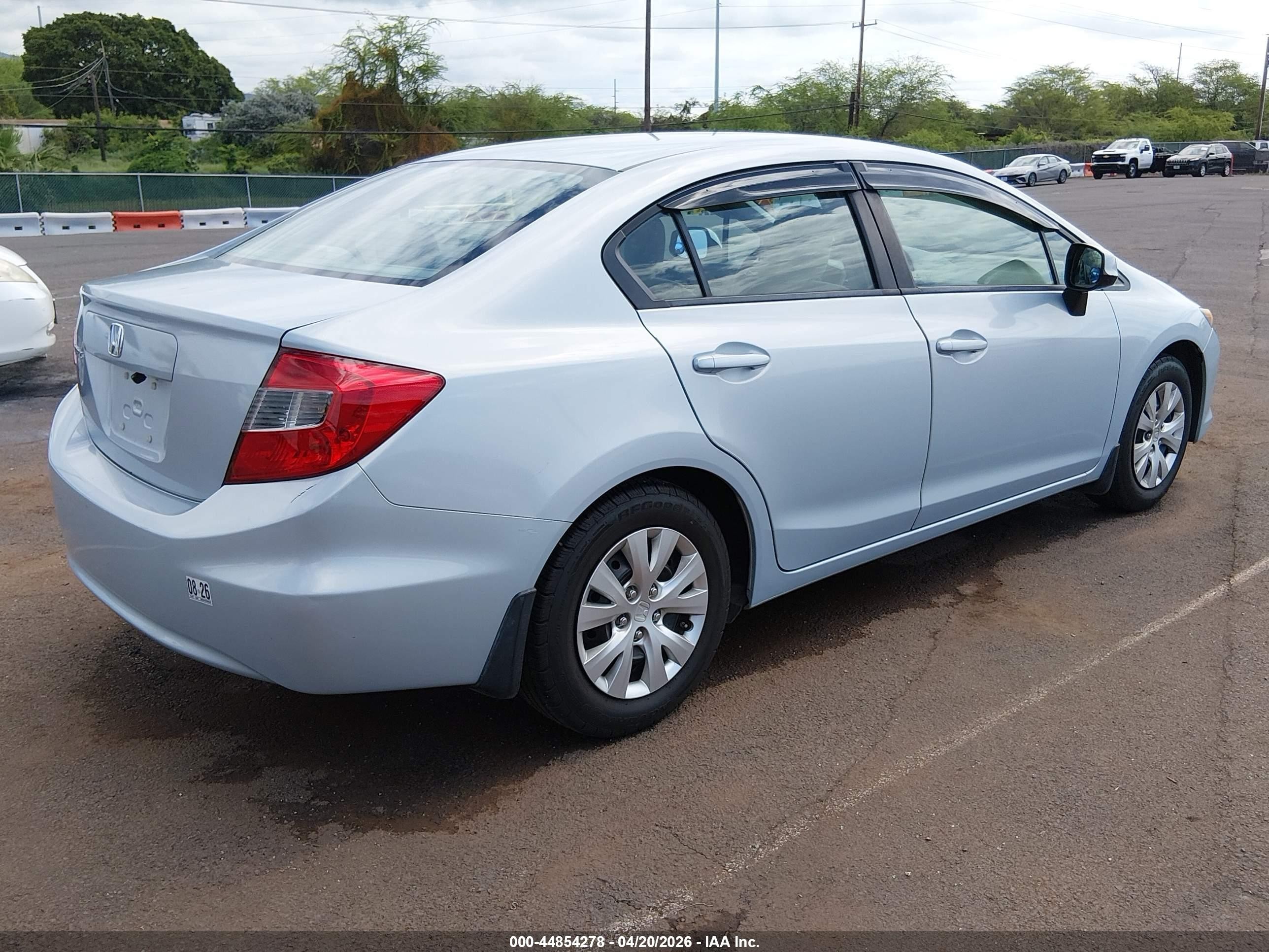 2012 Honda Civic Lx Blue vin: 2HGFB2F5XCH585576