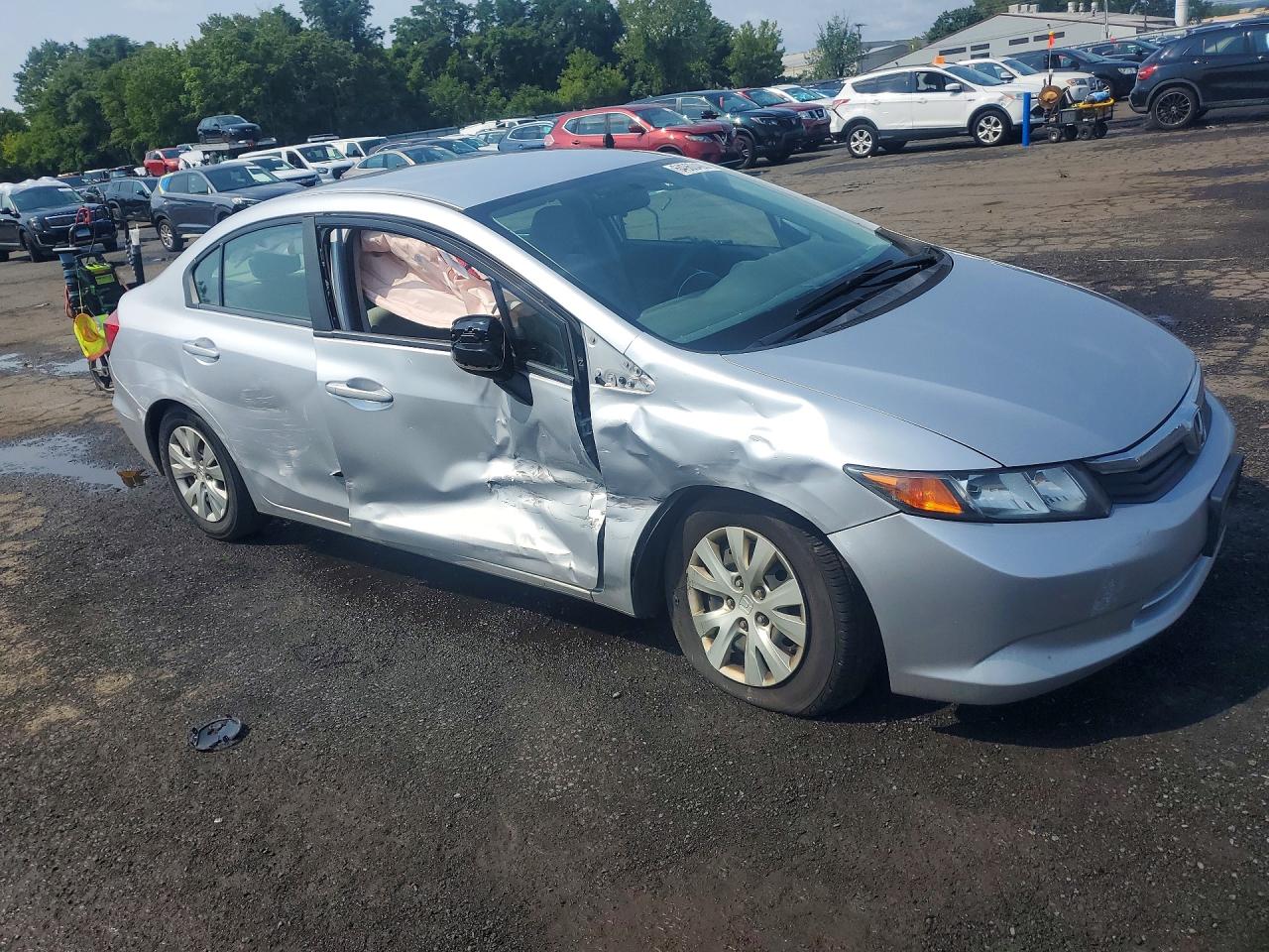 2012 Honda Civic Lx Silver vin: 2HGFB2F5XCH586484