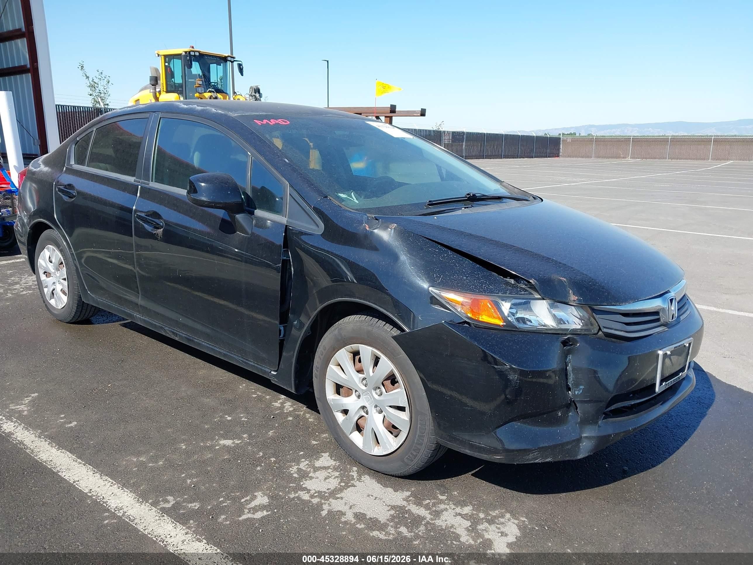 2012 Honda Civic Lx Черный vin: 2HGFB2F5XCH590664