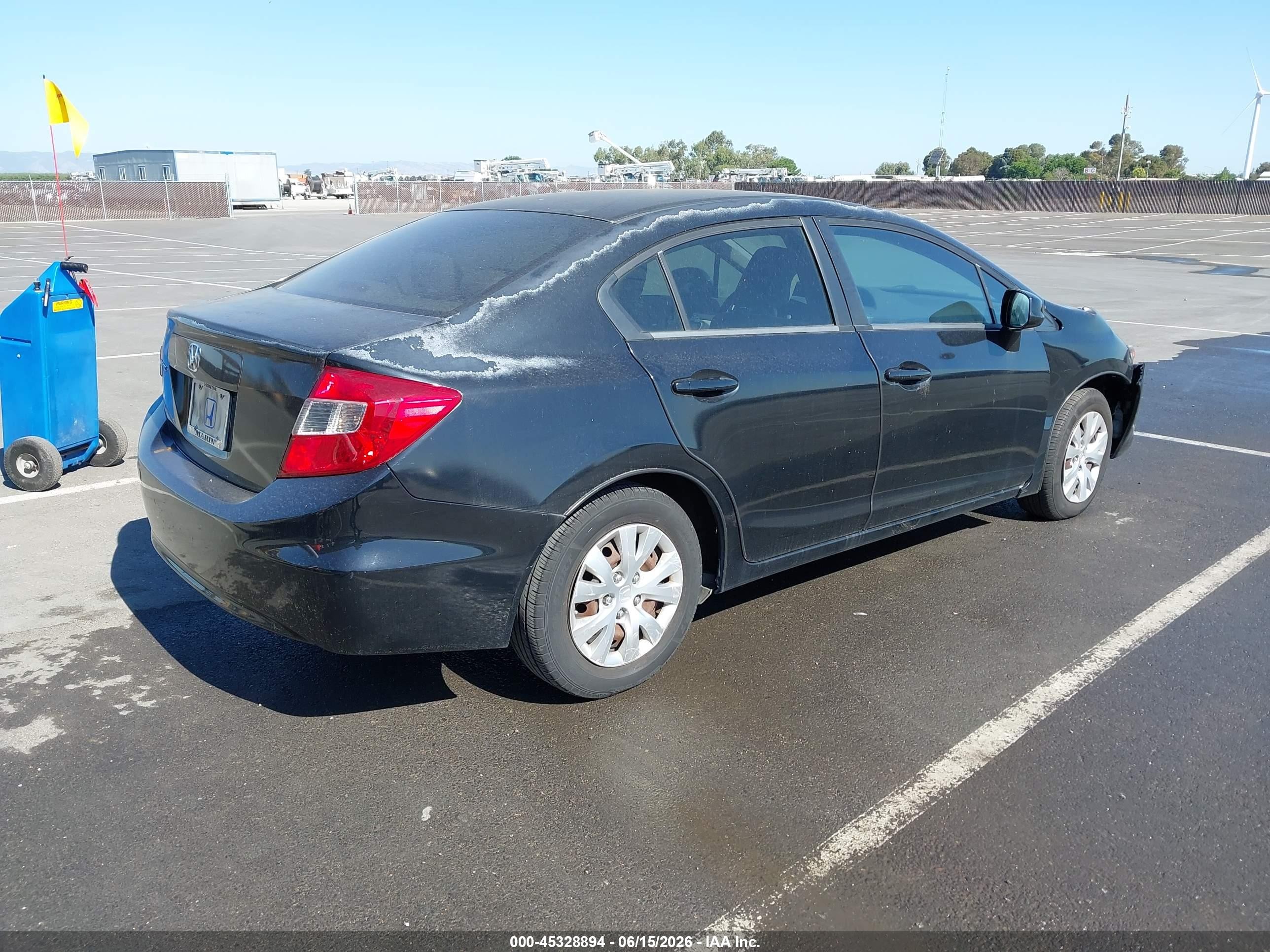 2012 Honda Civic Lx Черный vin: 2HGFB2F5XCH590664