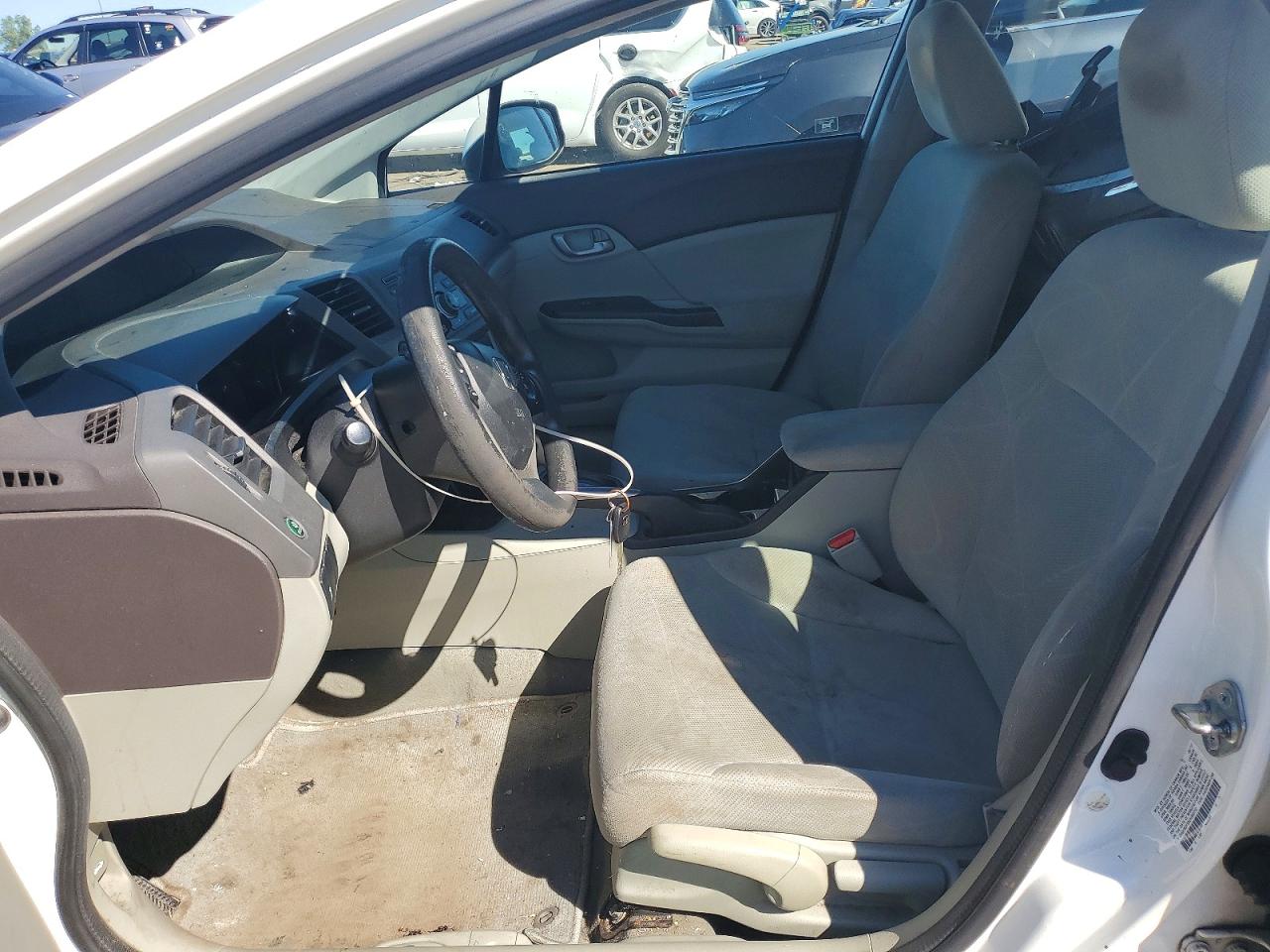 2012 Honda Civic Lx White vin: 2HGFB2F5XCH595752