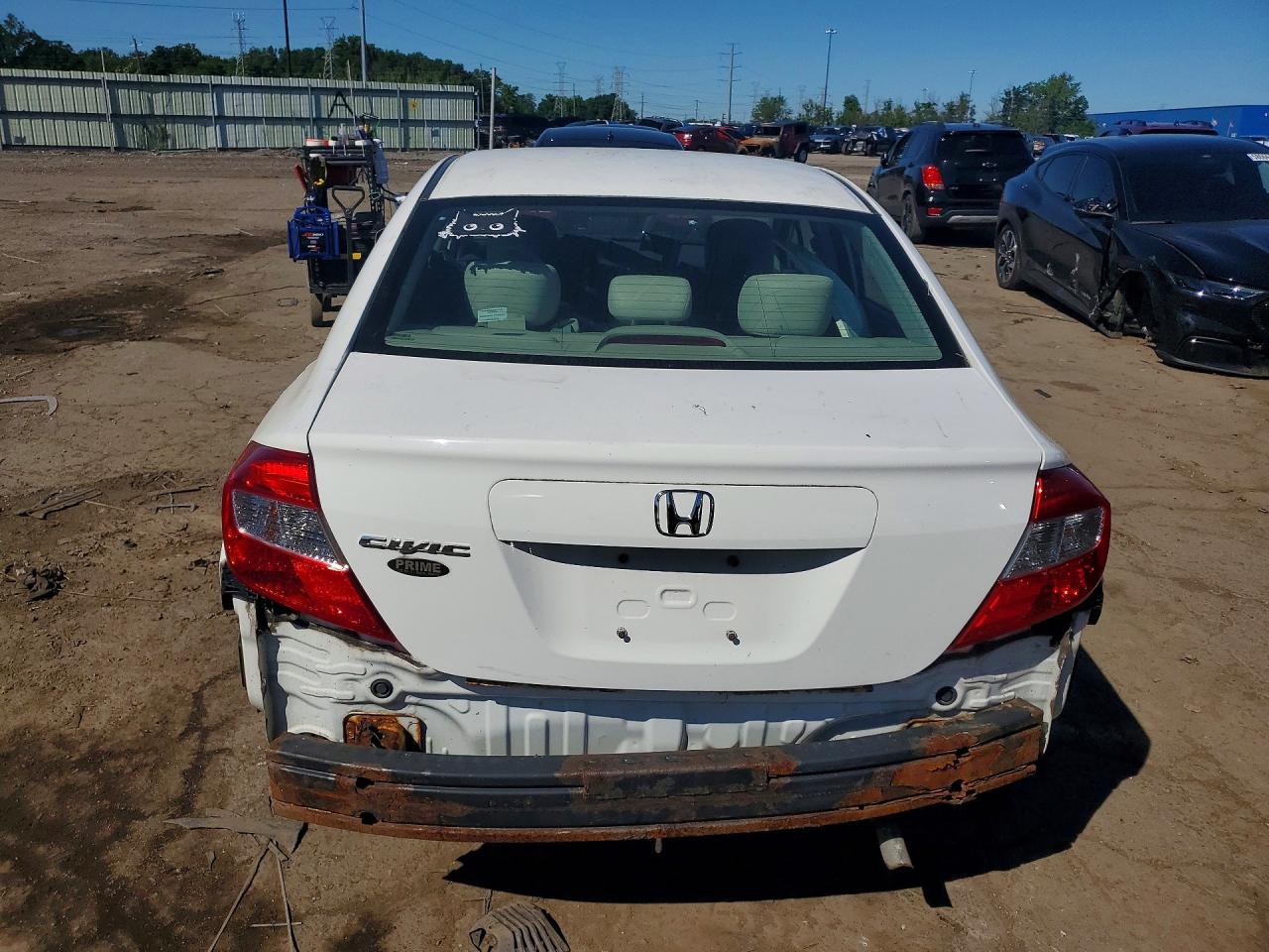 2012 Honda Civic Lx White vin: 2HGFB2F5XCH595752