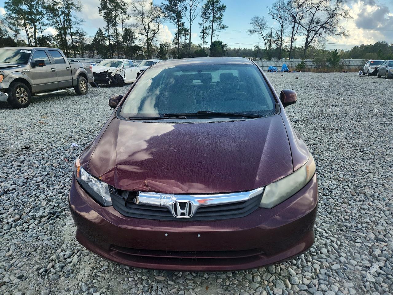 2012 Honda Civic Lx Burgundy vin: 2HGFB2F5XCH596223