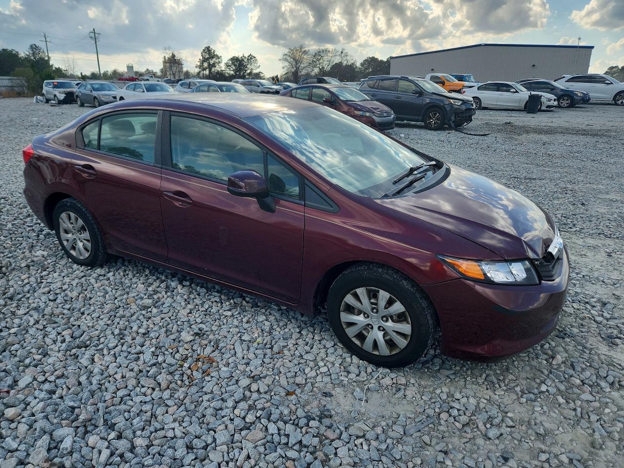 2012 Honda Civic Lx Burgundy vin: 2HGFB2F5XCH596223