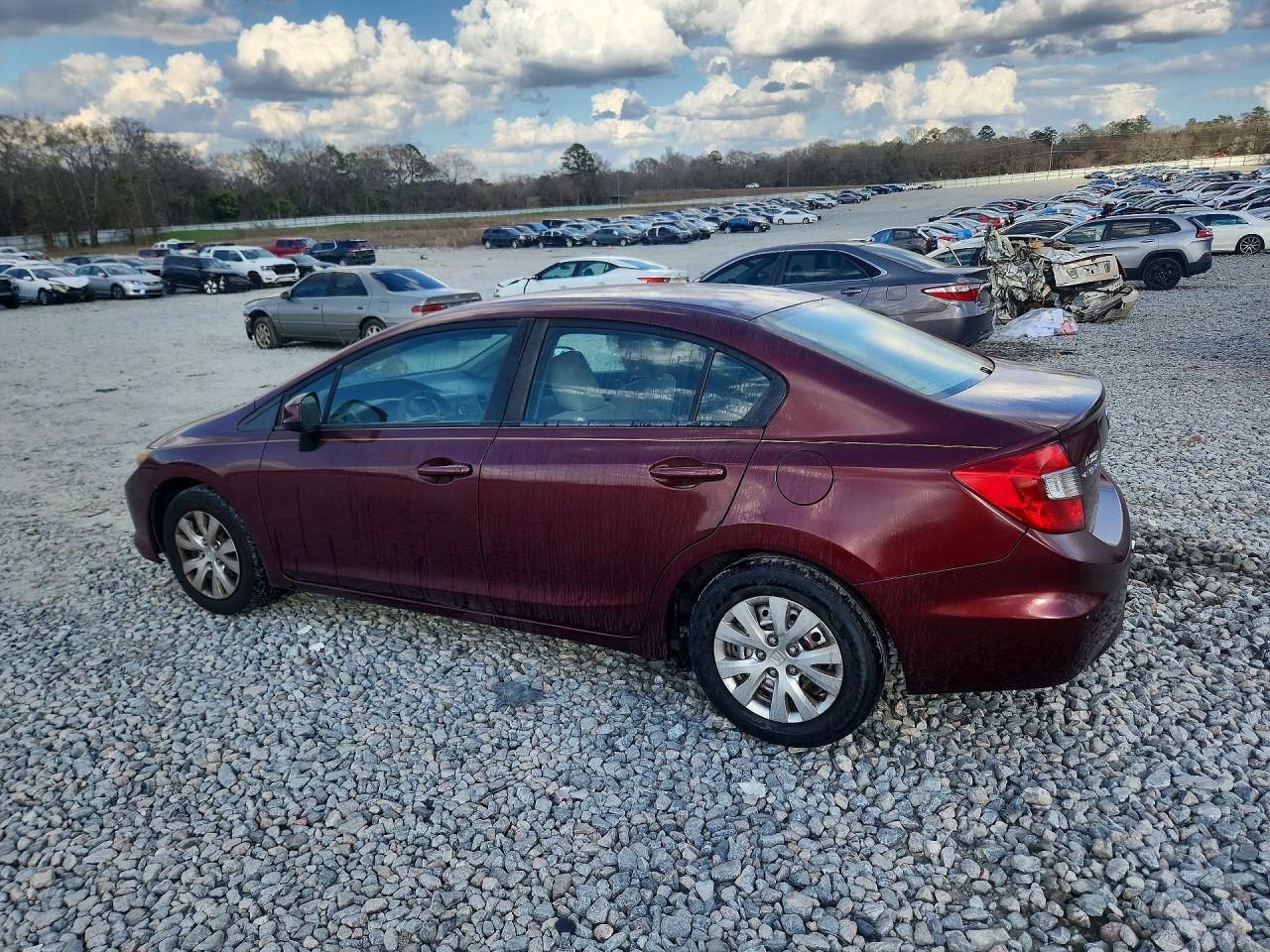 2012 Honda Civic Lx Burgundy vin: 2HGFB2F5XCH596223