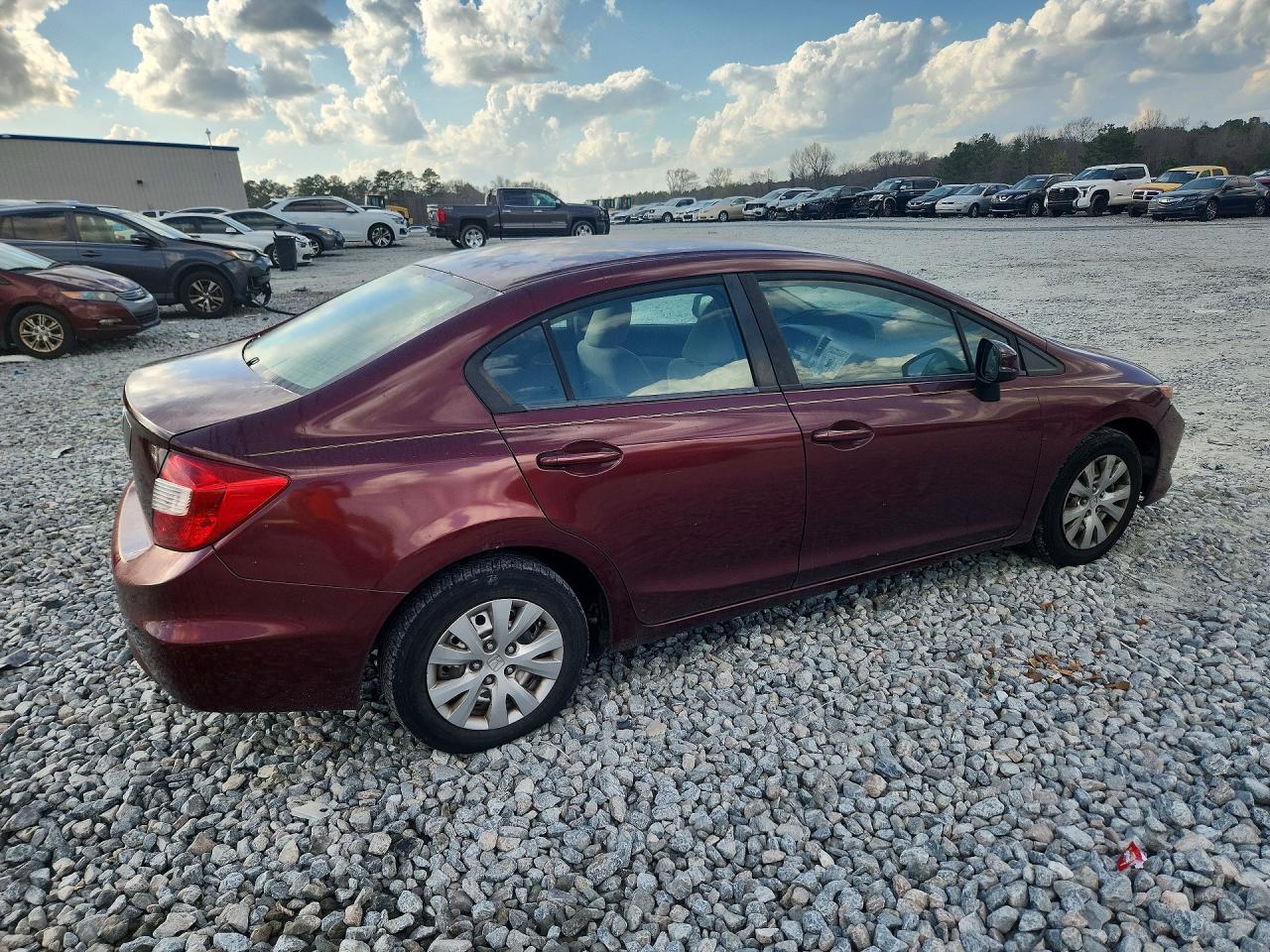 2012 Honda Civic Lx Burgundy vin: 2HGFB2F5XCH596223