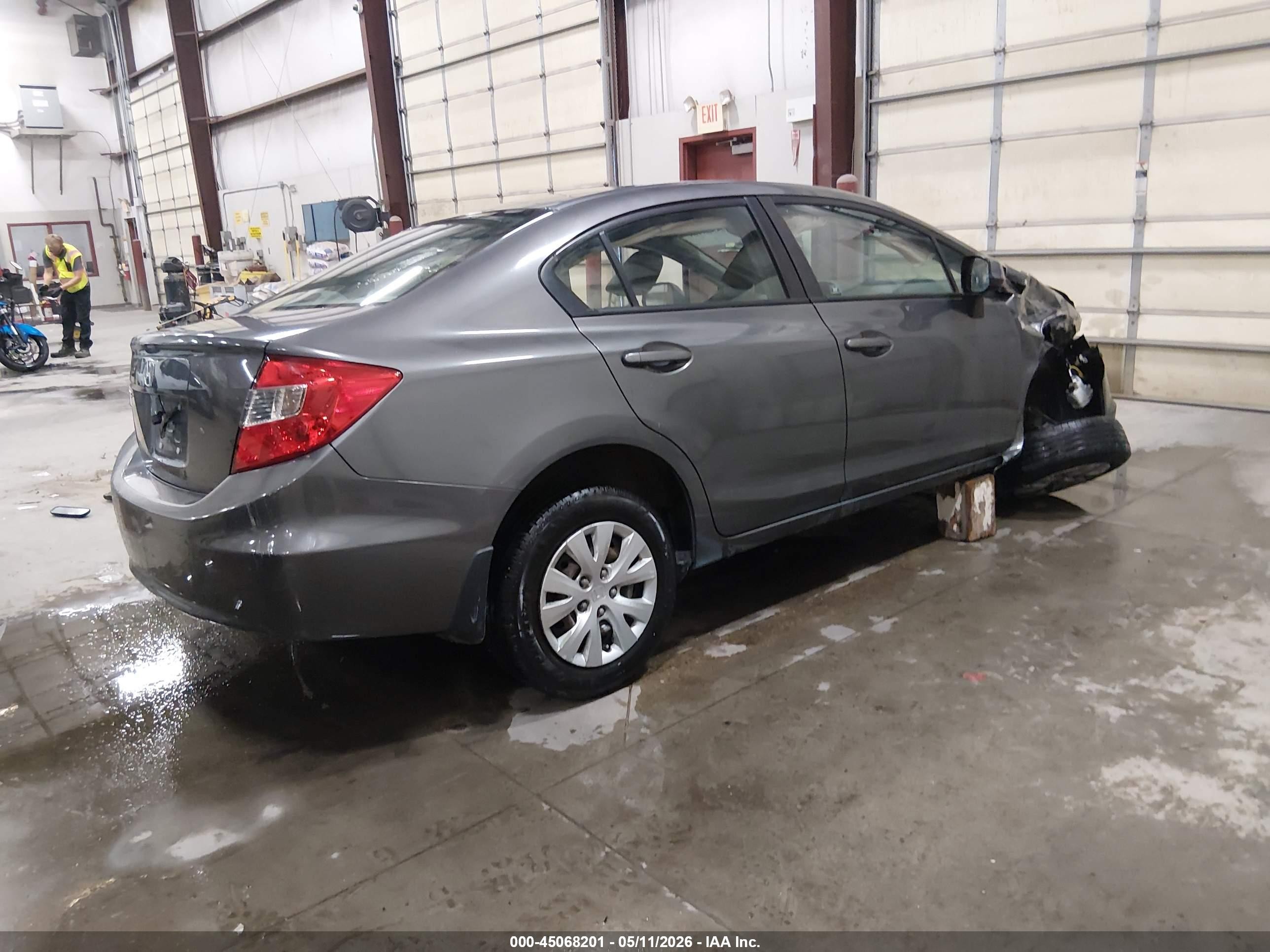2012 Honda Civic Lx Gray vin: 2HGFB2F5XCH600495