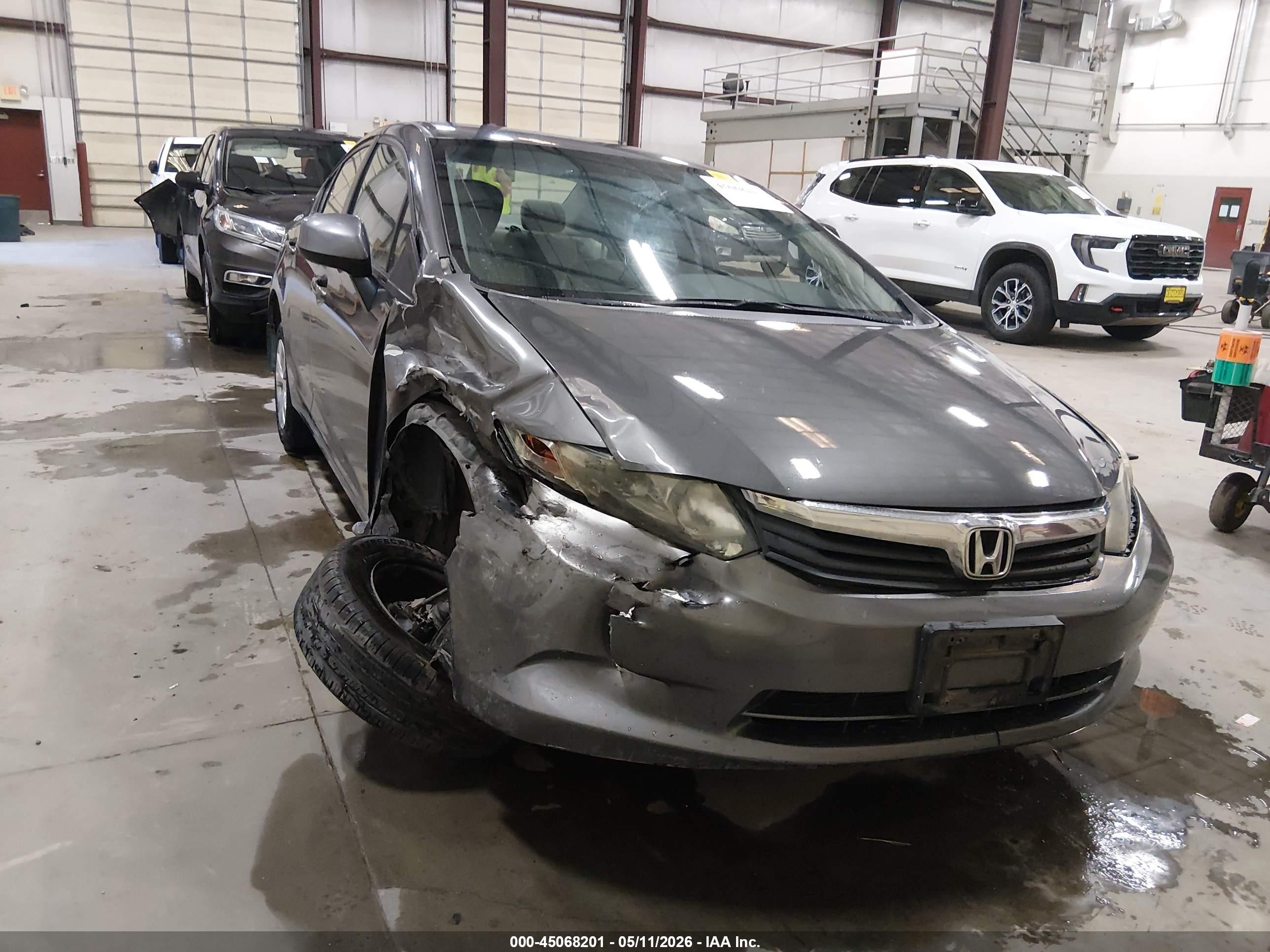 2012 Honda Civic Lx Gray vin: 2HGFB2F5XCH600495