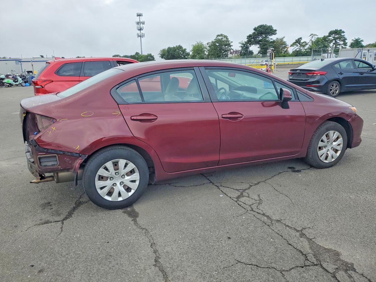 2012 Honda Civic Lx Maroon vin: 2HGFB2F5XCH609150