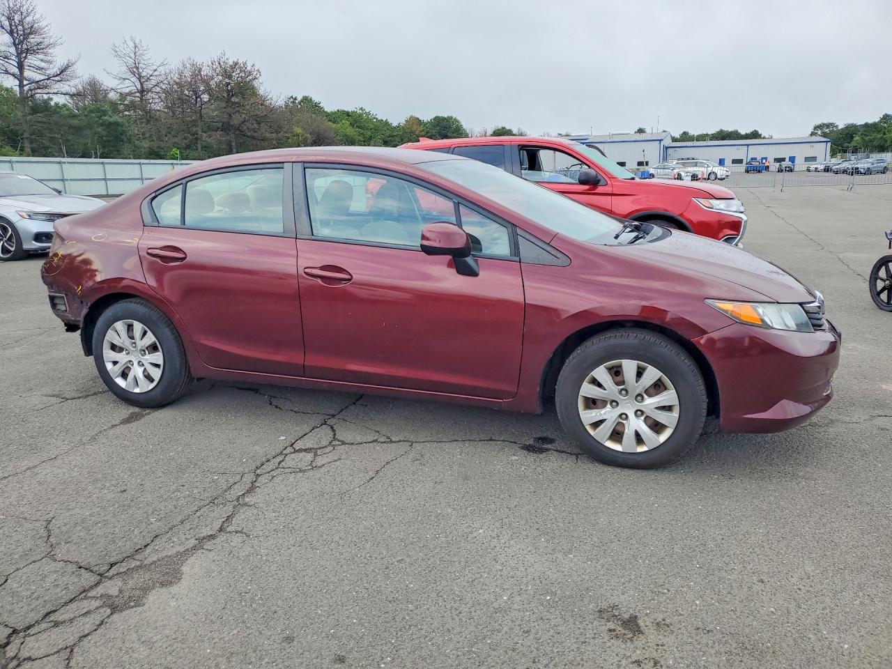 2012 Honda Civic Lx Maroon vin: 2HGFB2F5XCH609150