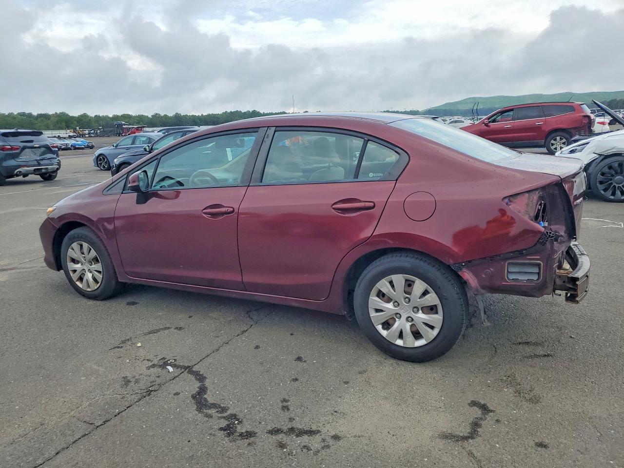 2012 Honda Civic Lx Maroon vin: 2HGFB2F5XCH609150
