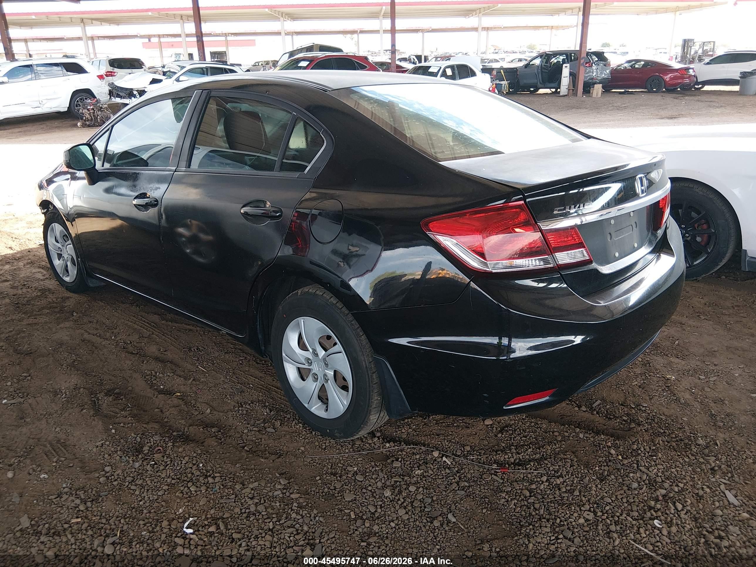 2013 Honda Civic Lx Black vin: 2HGFB2F5XDH524679