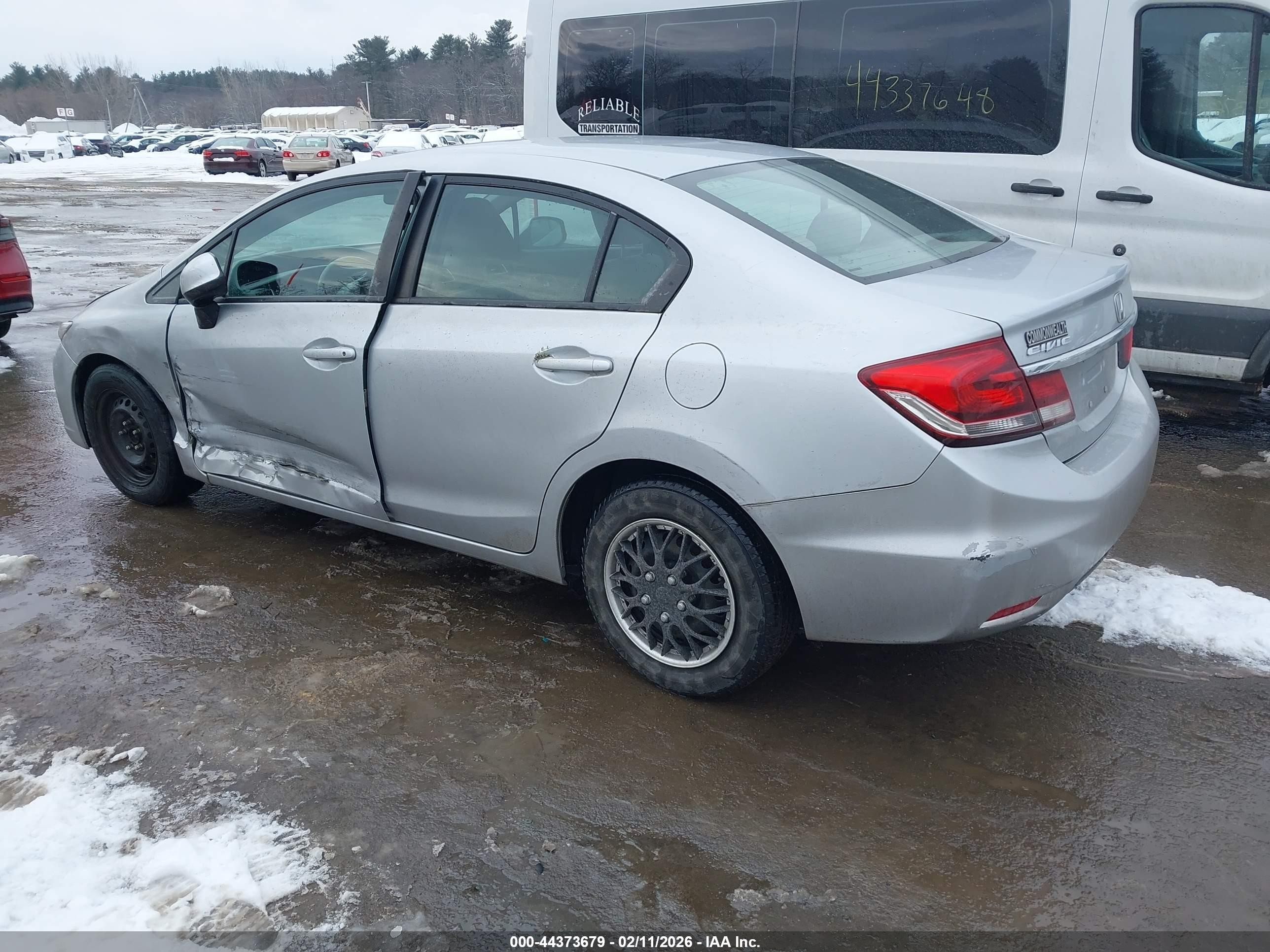 2013 Honda Civic Lx Silver vin: 2HGFB2F5XDH538906