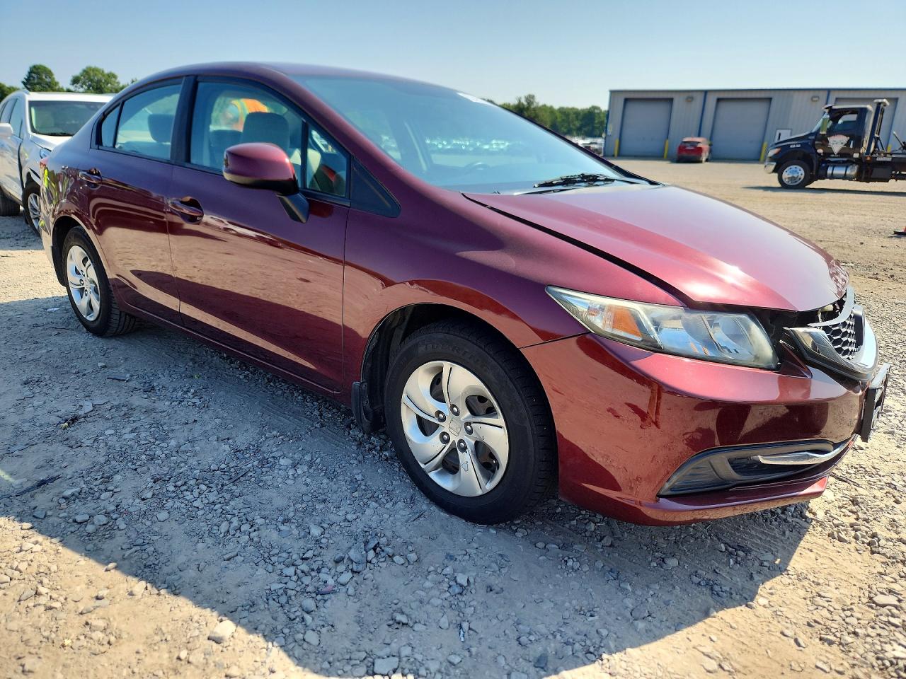 2013 Honda Civic Lx Burgundy vin: 2HGFB2F5XDH543748