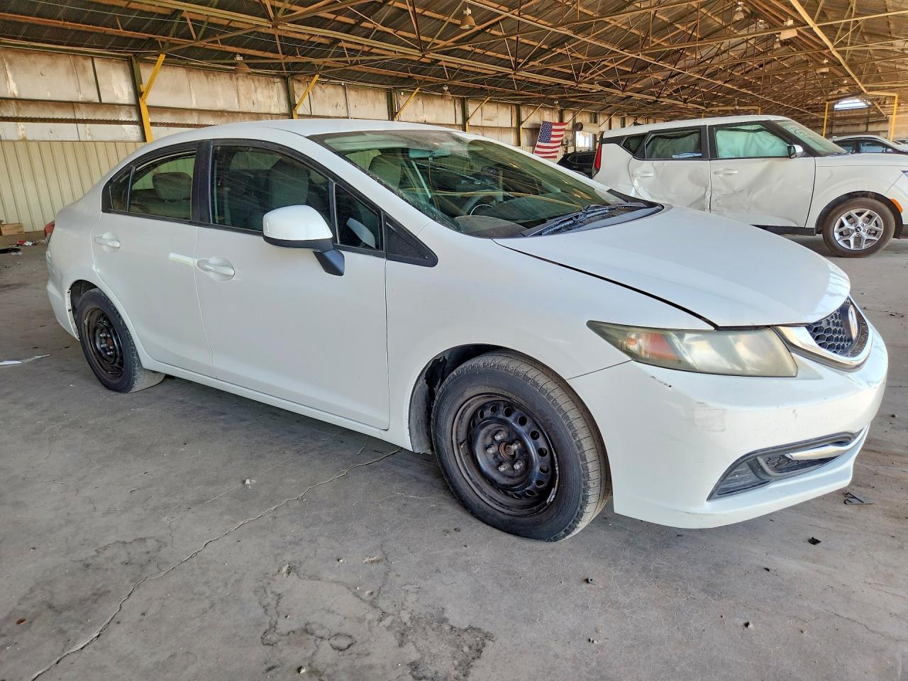 2013 Honda Civic Lx White vin: 2HGFB2F5XDH556600