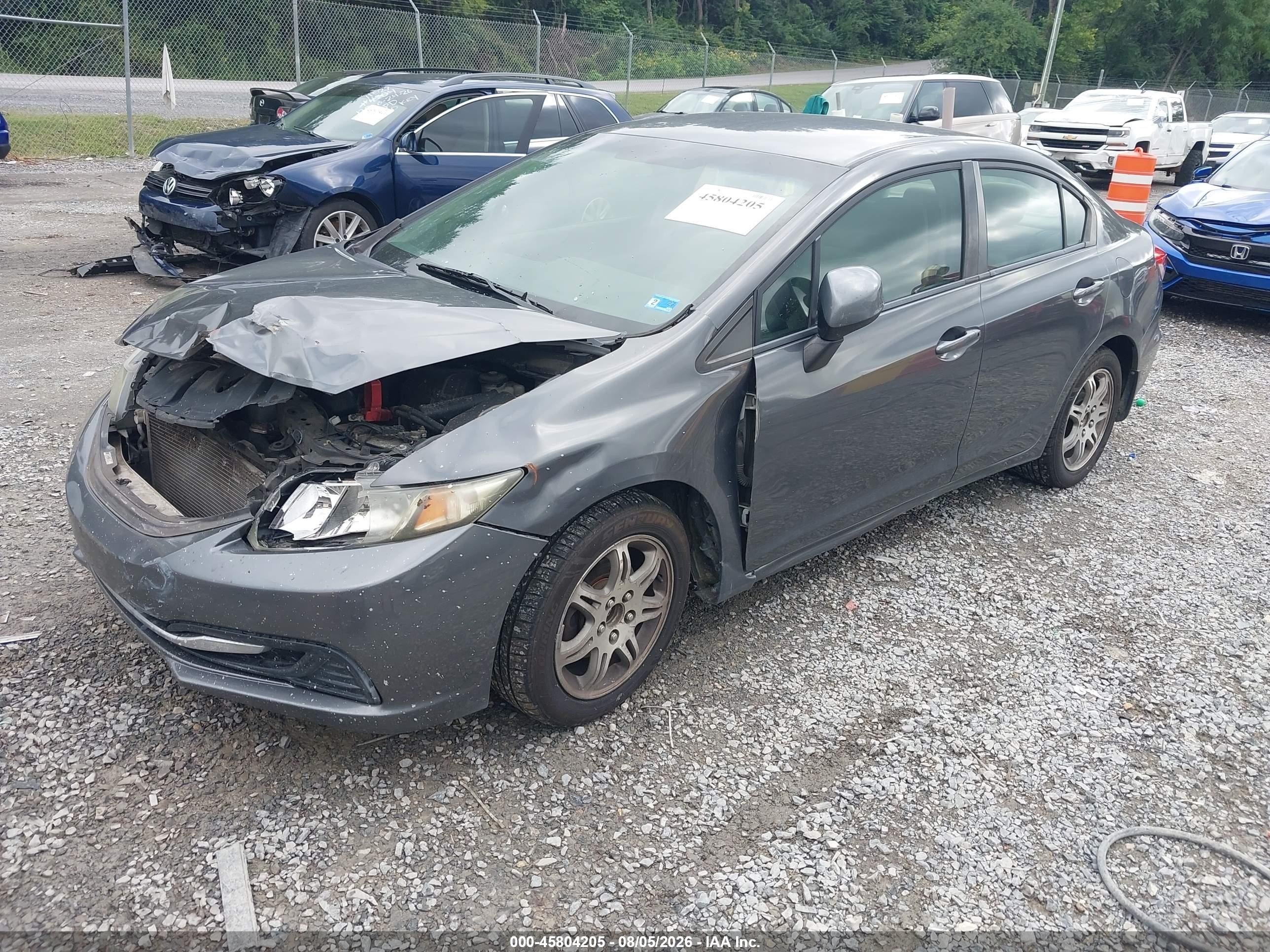 2013 Honda Civic Lx Gray vin: 2HGFB2F5XDH559397