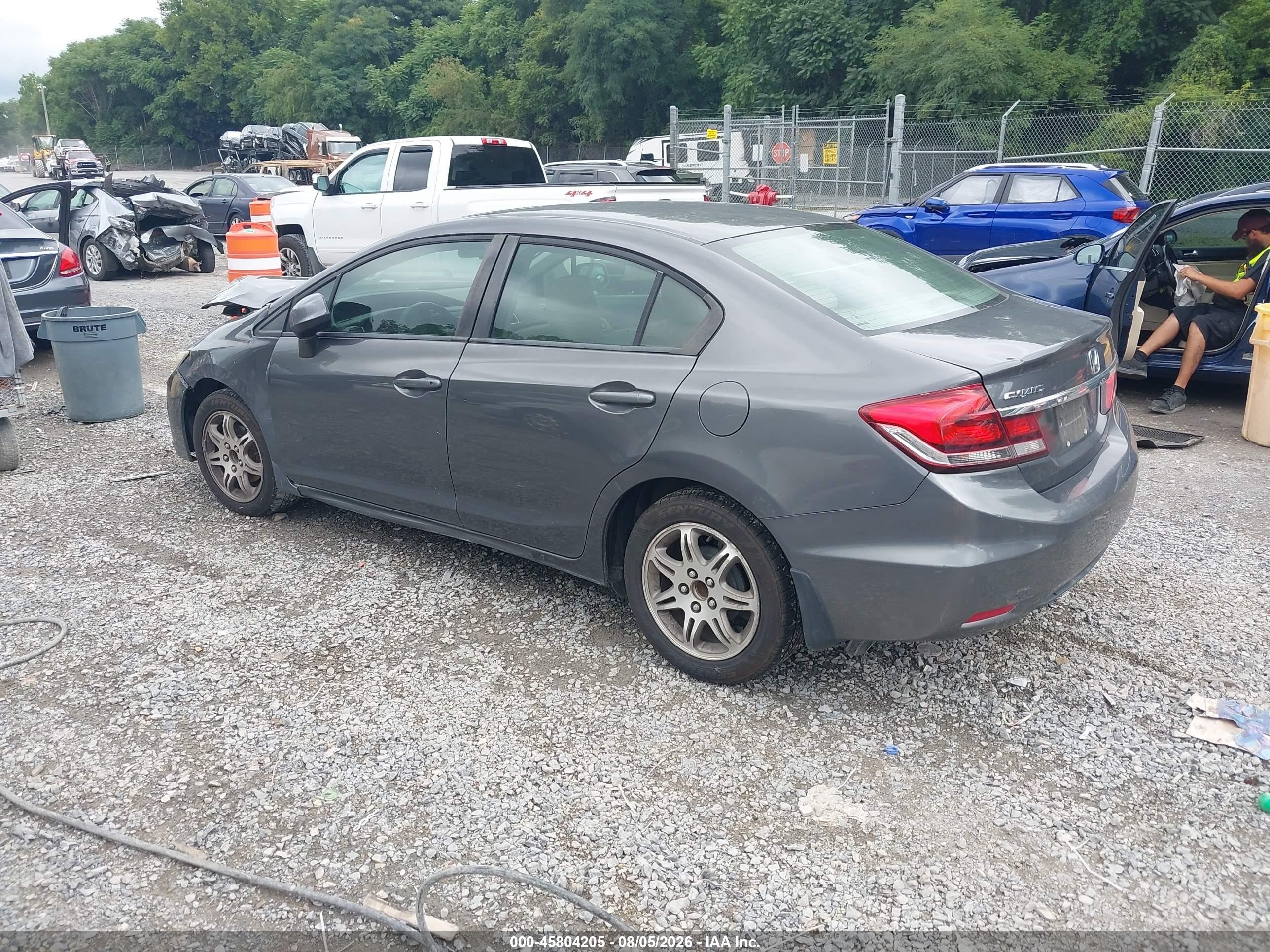 2013 Honda Civic Lx Gray vin: 2HGFB2F5XDH559397
