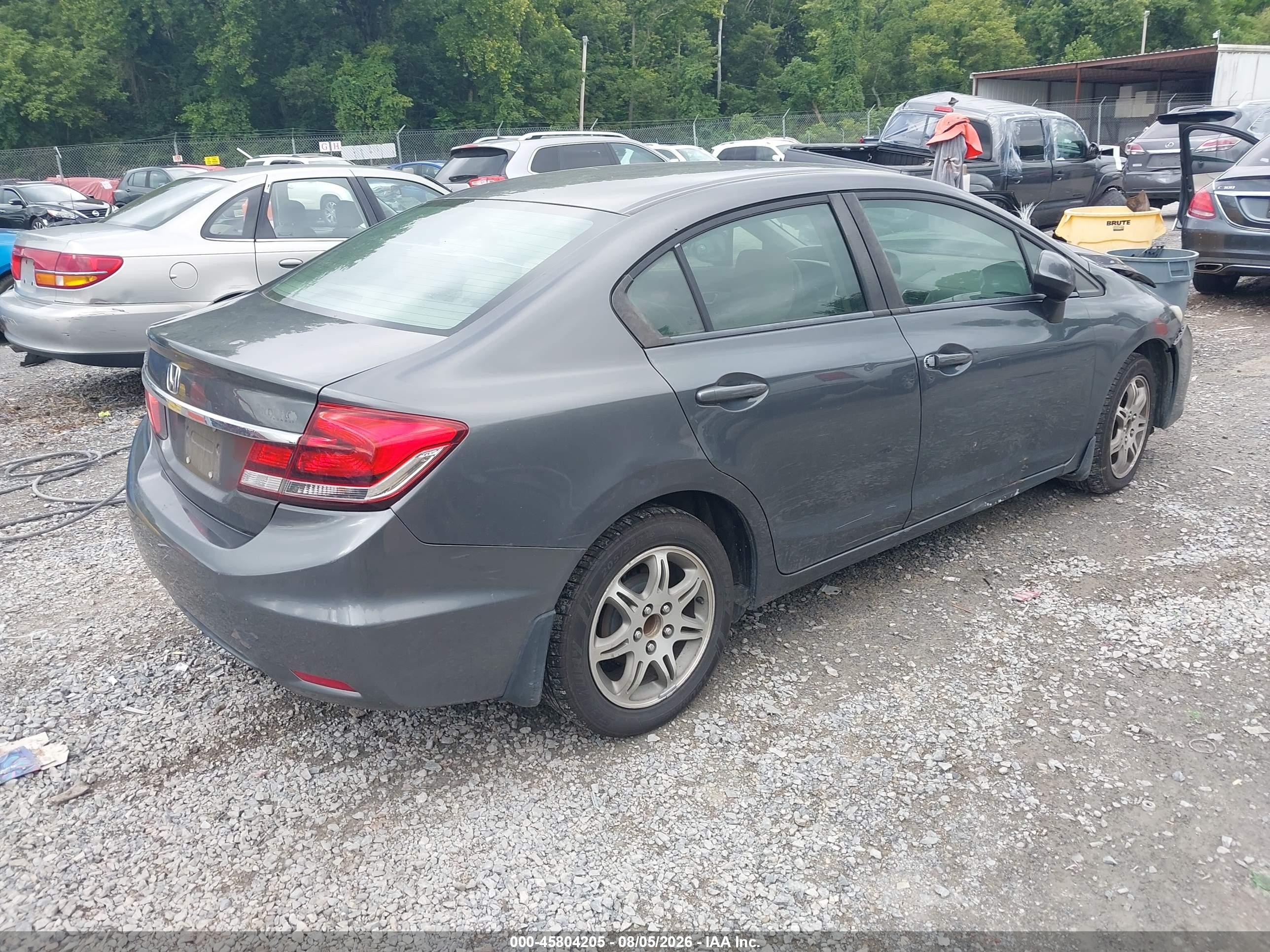 2013 Honda Civic Lx Gray vin: 2HGFB2F5XDH559397