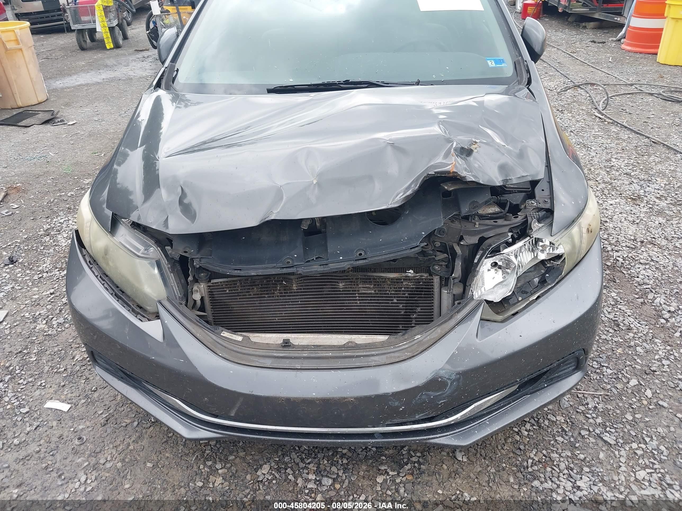 2013 Honda Civic Lx Gray vin: 2HGFB2F5XDH559397