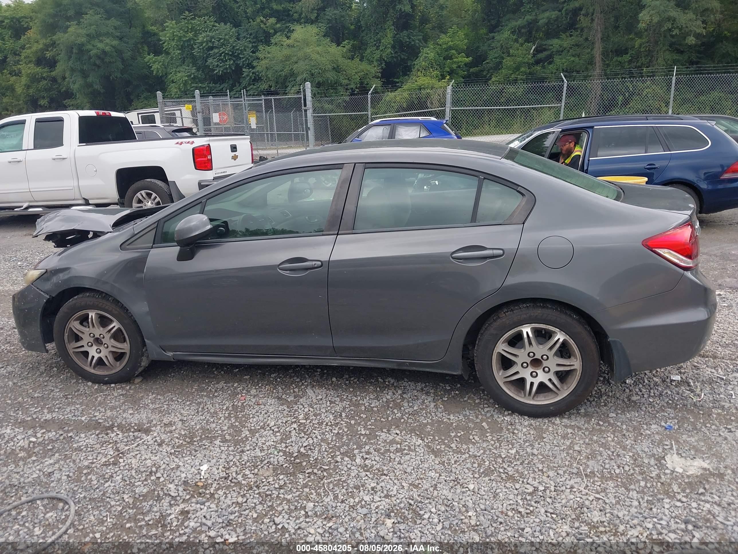 2013 Honda Civic Lx Gray vin: 2HGFB2F5XDH559397