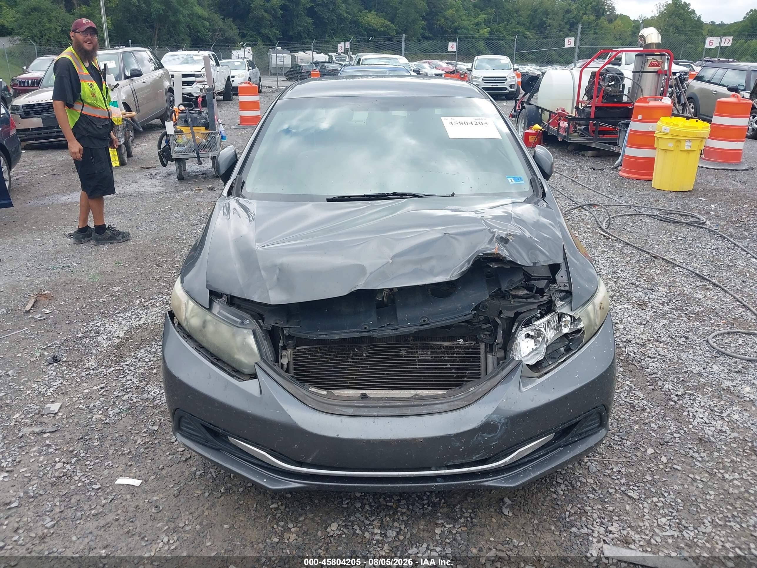 2013 Honda Civic Lx Gray vin: 2HGFB2F5XDH559397