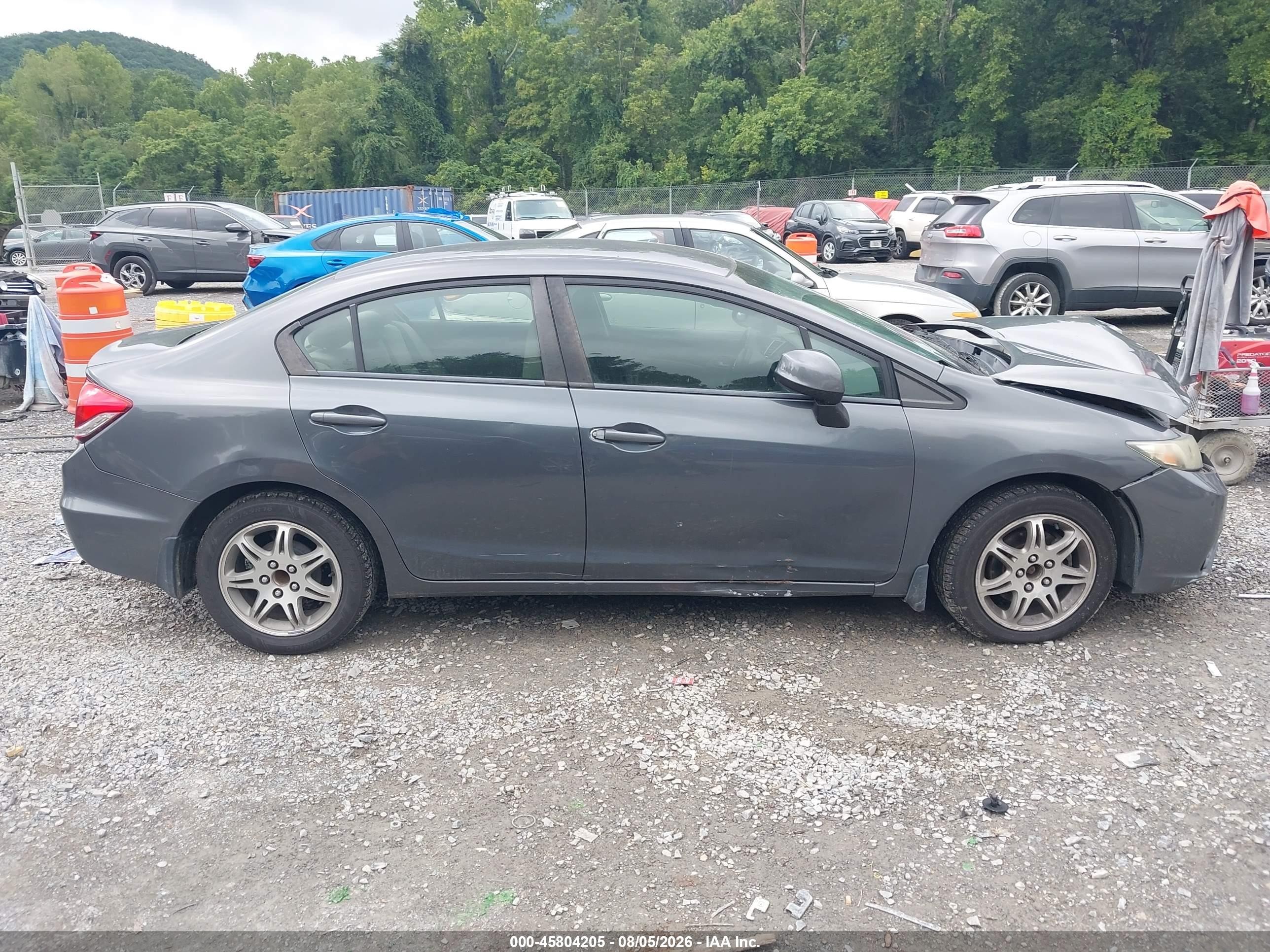 2013 Honda Civic Lx Gray vin: 2HGFB2F5XDH559397