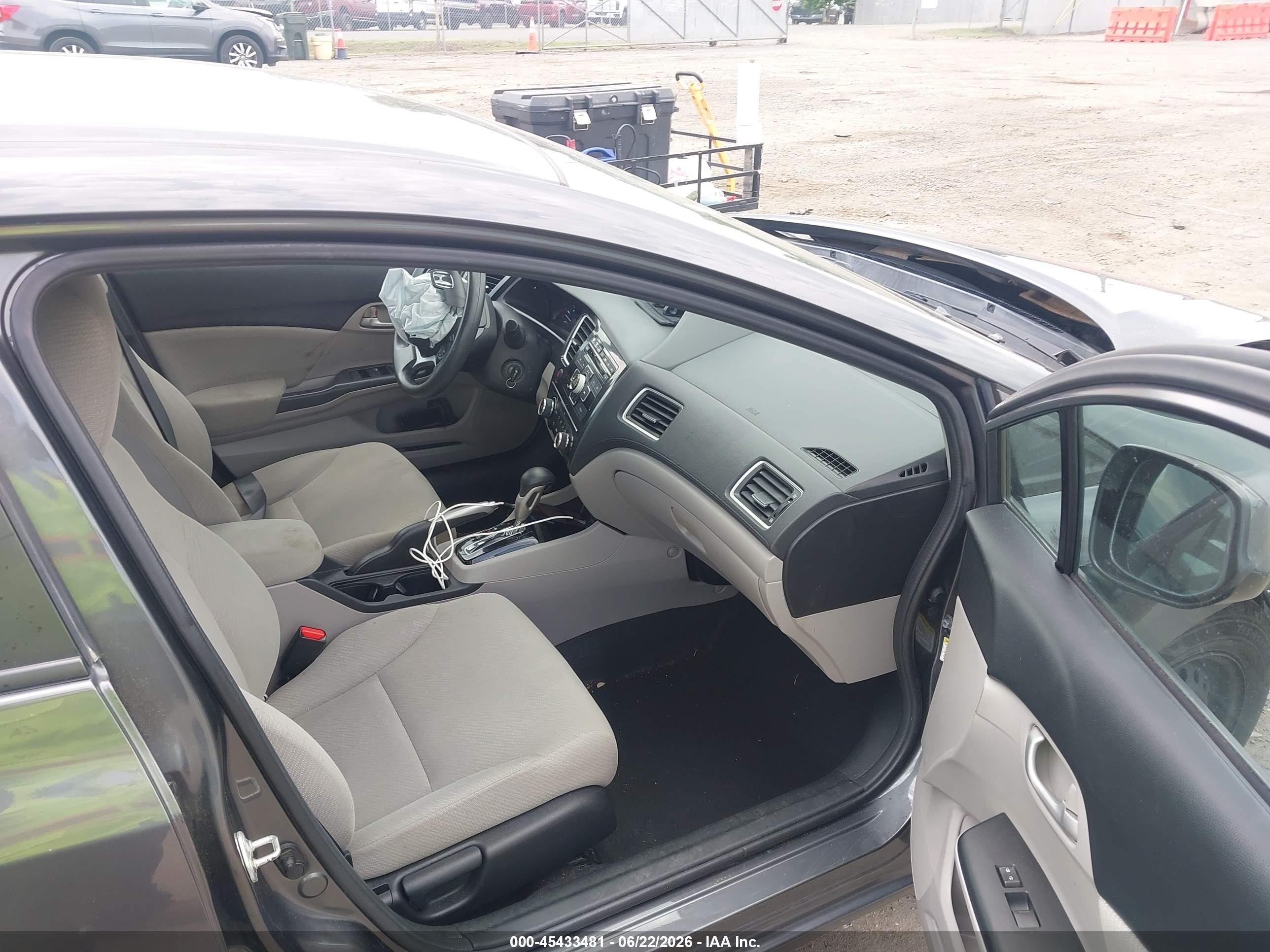 2013 Honda Civic Lx Gray vin: 2HGFB2F5XDH562977