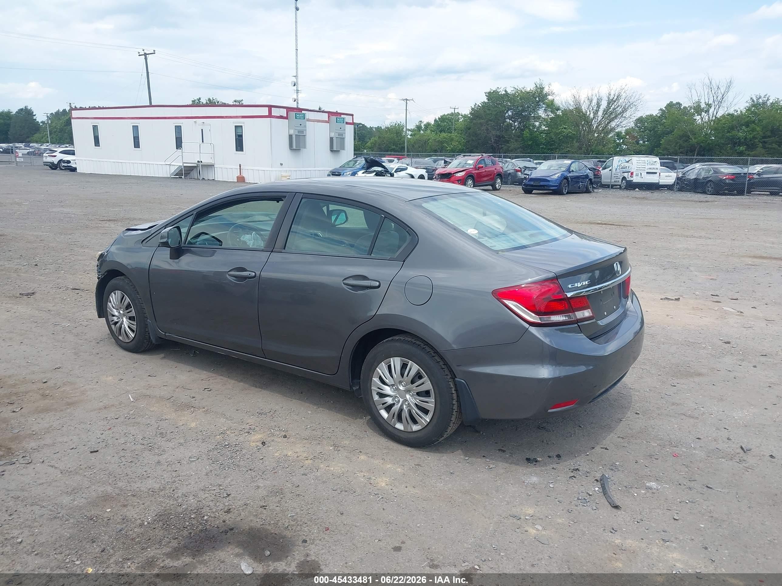2013 Honda Civic Lx Gray vin: 2HGFB2F5XDH562977
