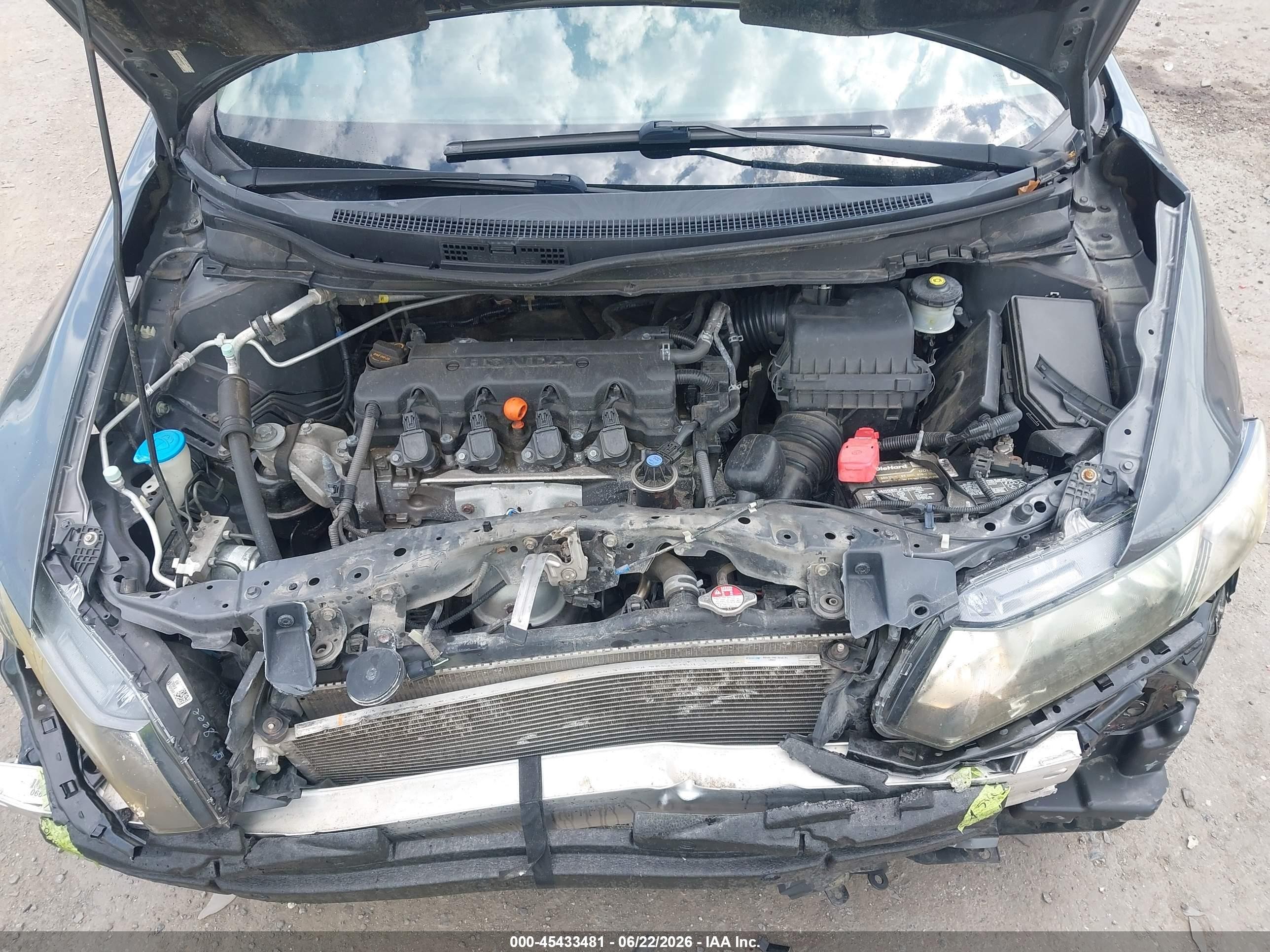 2013 Honda Civic Lx Gray vin: 2HGFB2F5XDH562977