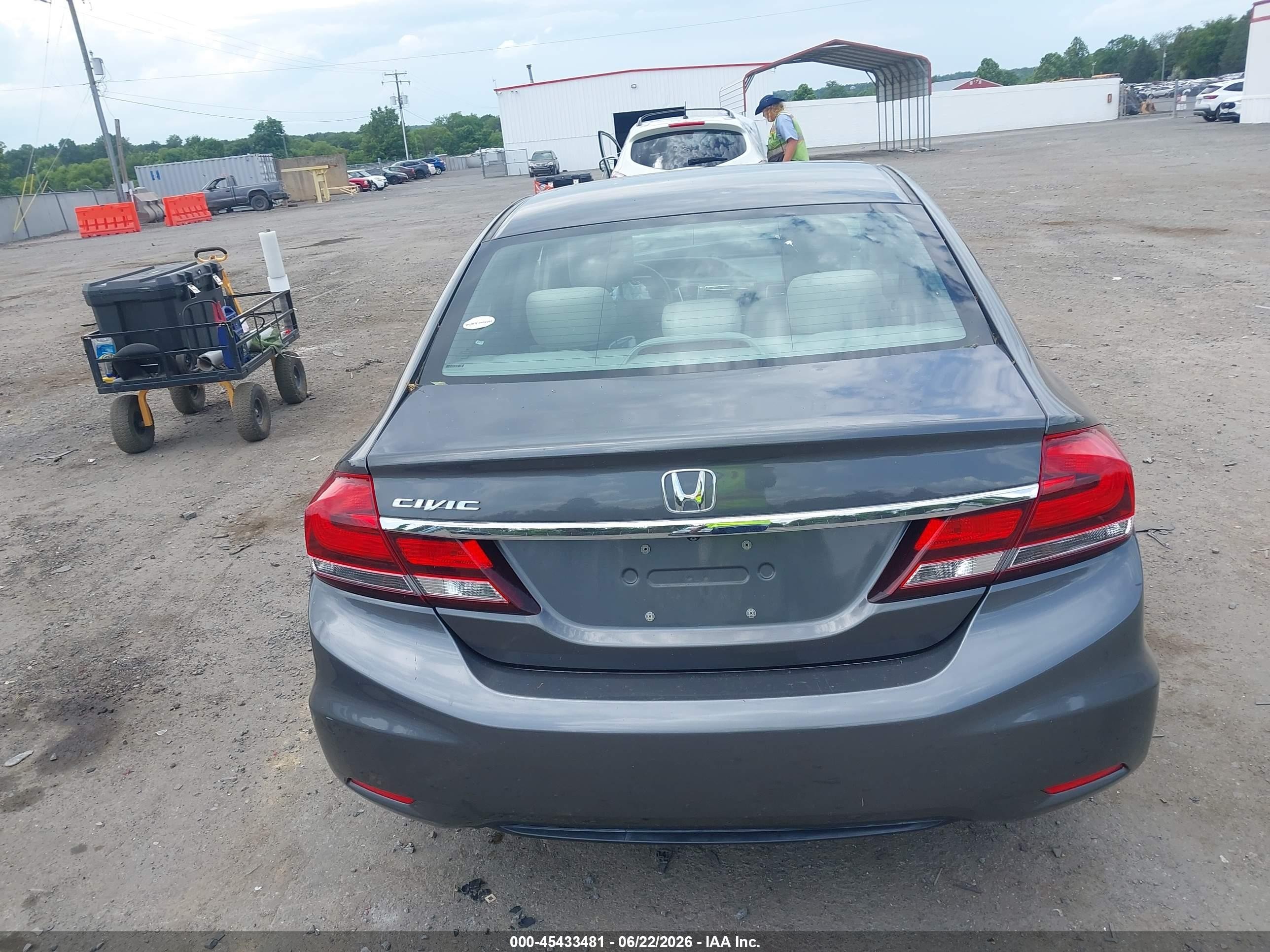 2013 Honda Civic Lx Gray vin: 2HGFB2F5XDH562977