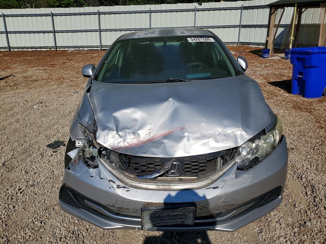 2013 Honda Civic Lx Gray vin: 2HGFB2F5XDH563742