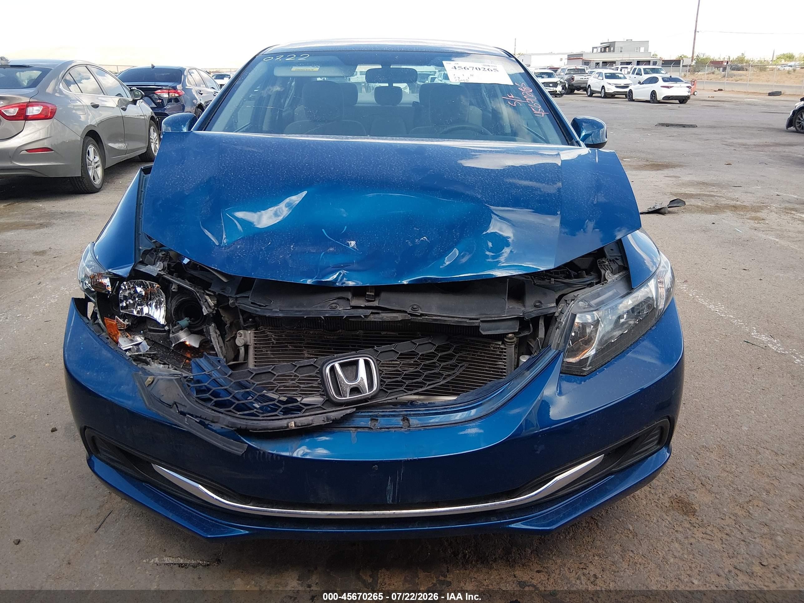 2013 Honda Civic Lx Синий vin: 2HGFB2F5XDH568830