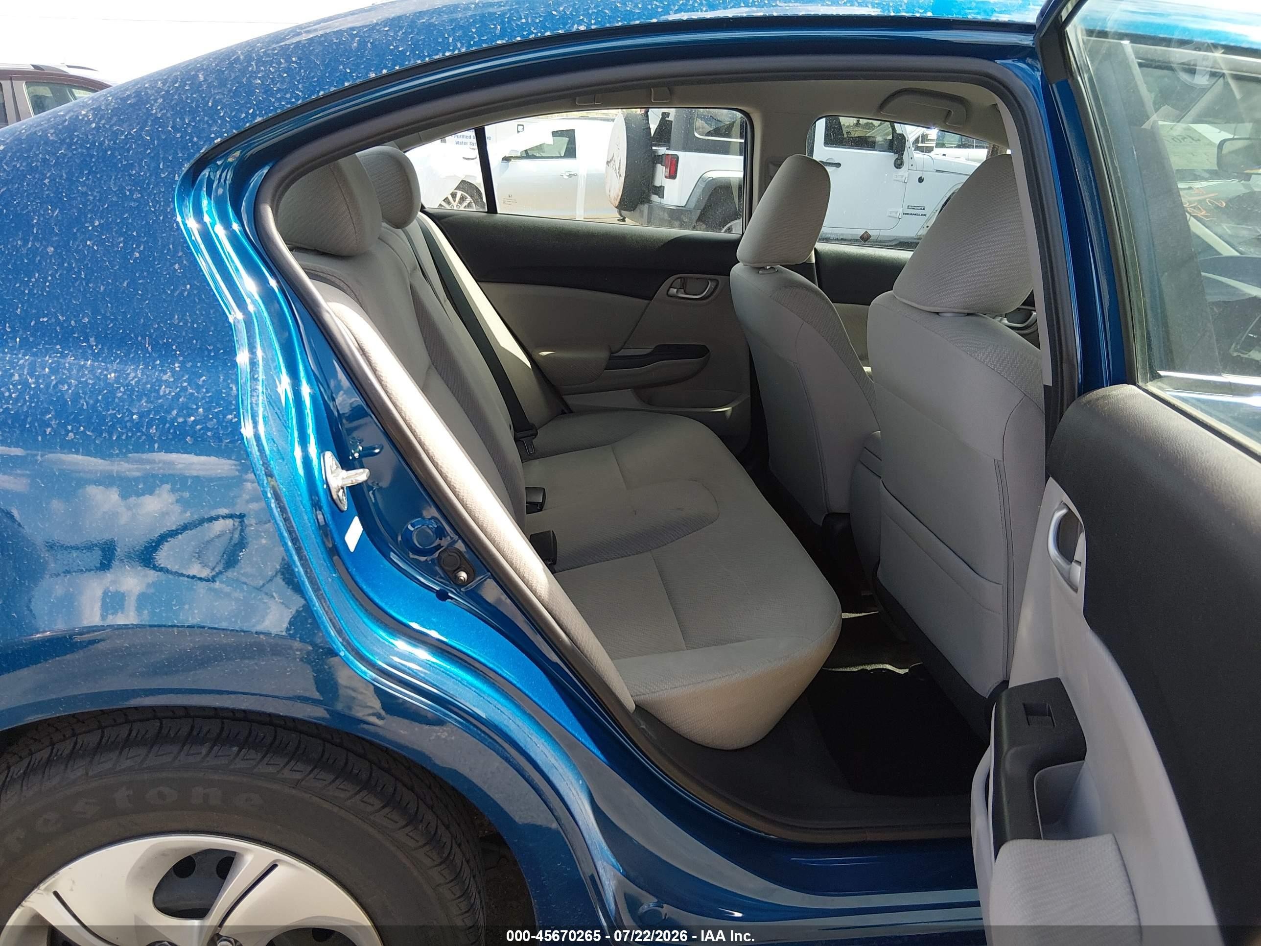 2013 Honda Civic Lx Синий vin: 2HGFB2F5XDH568830