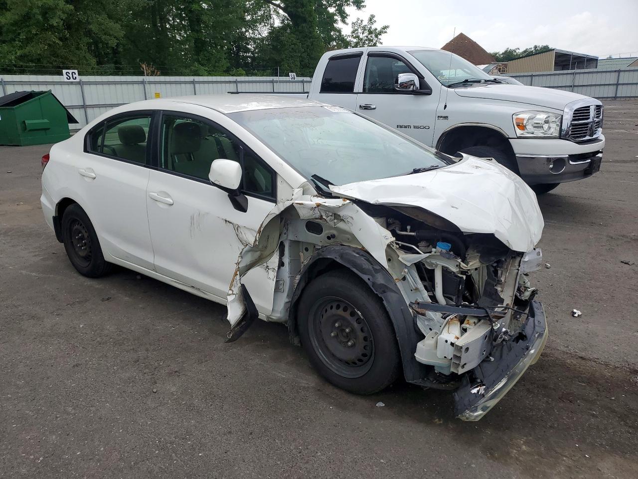 2013 Honda Civic Lx White vin: 2HGFB2F5XDH572845