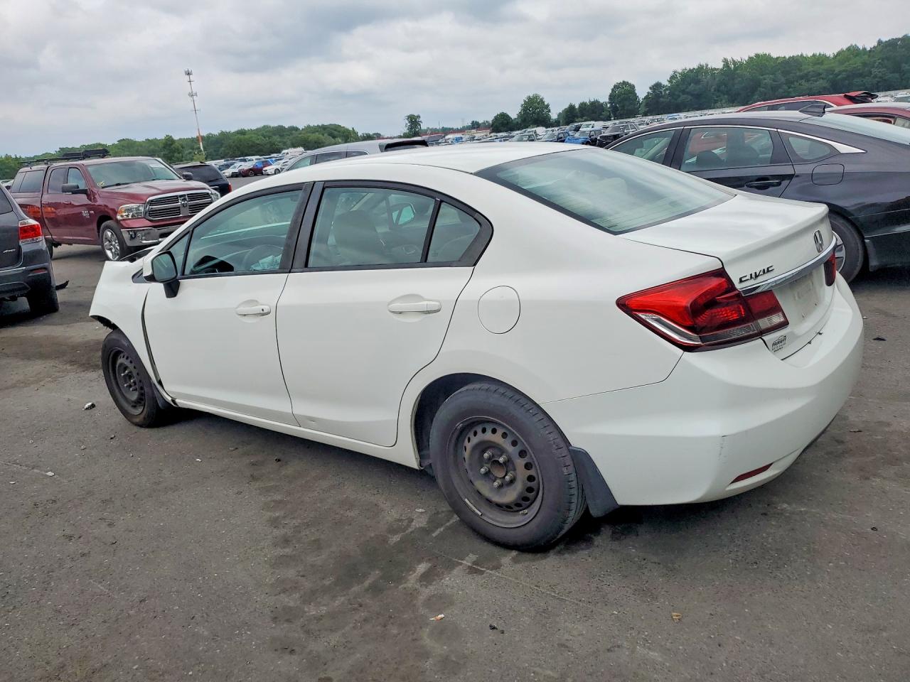 2013 Honda Civic Lx White vin: 2HGFB2F5XDH572845