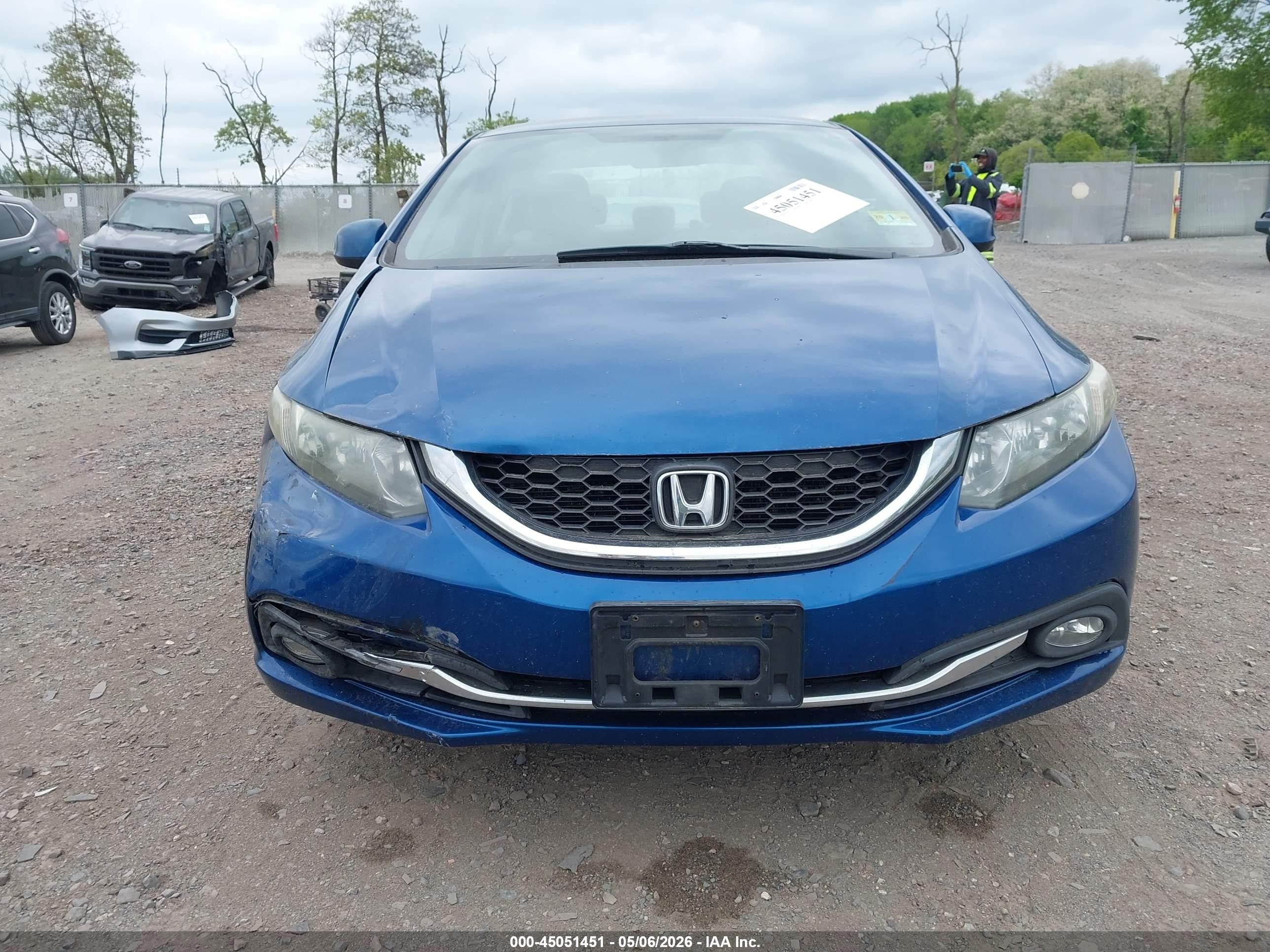 2013 Honda Civic Lx Blue vin: 2HGFB2F5XDH575079