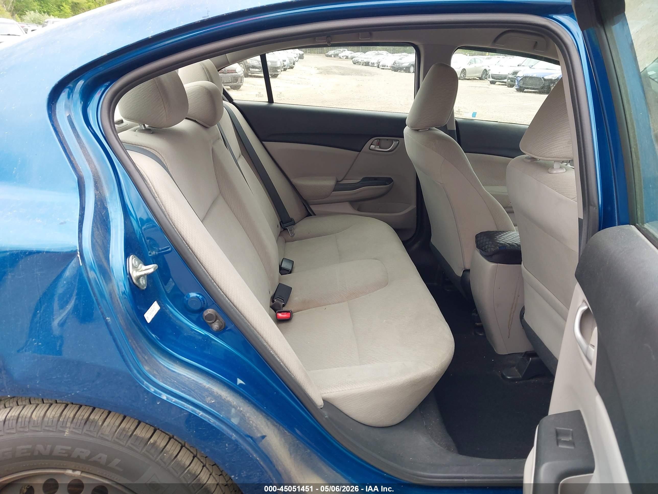 2013 Honda Civic Lx Blue vin: 2HGFB2F5XDH575079