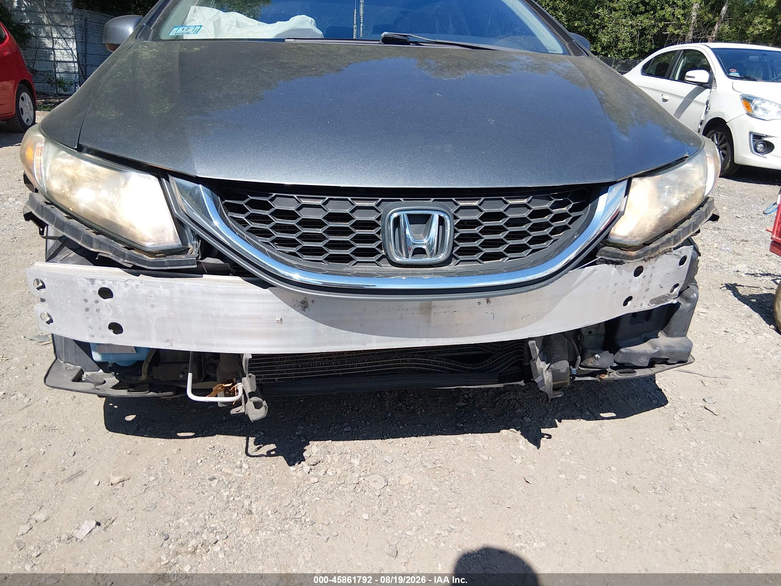 2013 Honda Civic Lx Gray vin: 2HGFB2F5XDH581724