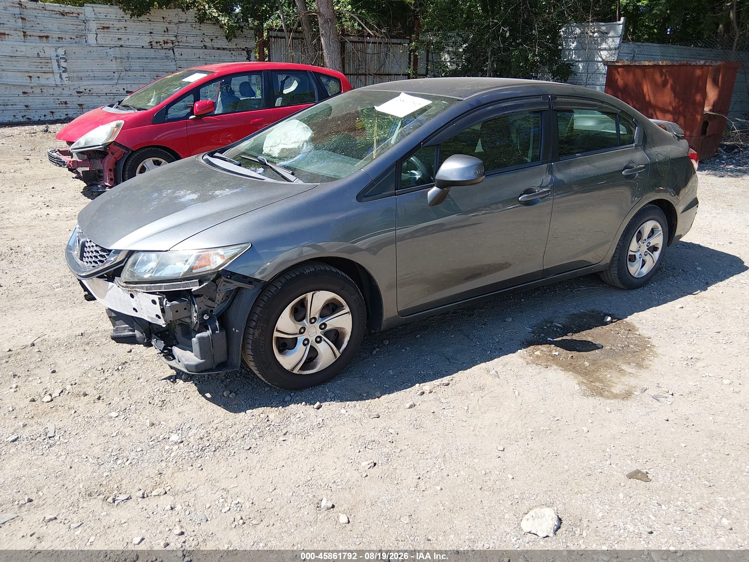 2013 Honda Civic Lx Gray vin: 2HGFB2F5XDH581724