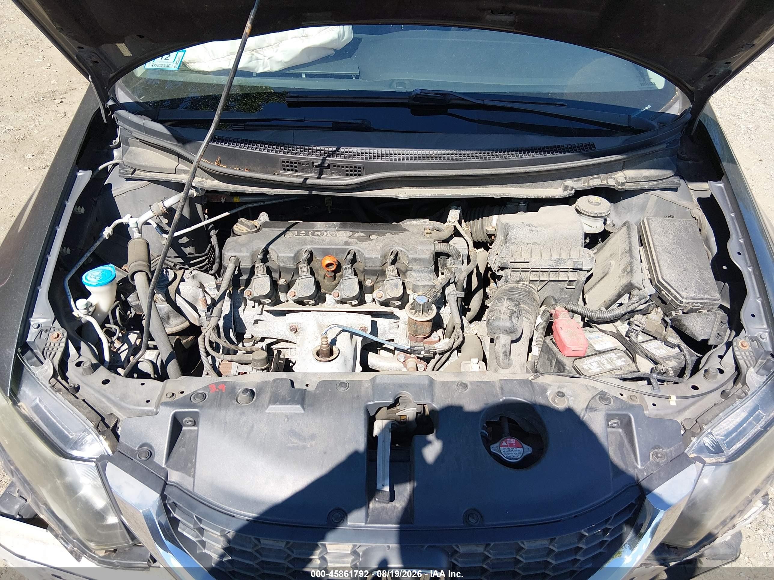 2013 Honda Civic Lx Gray vin: 2HGFB2F5XDH581724