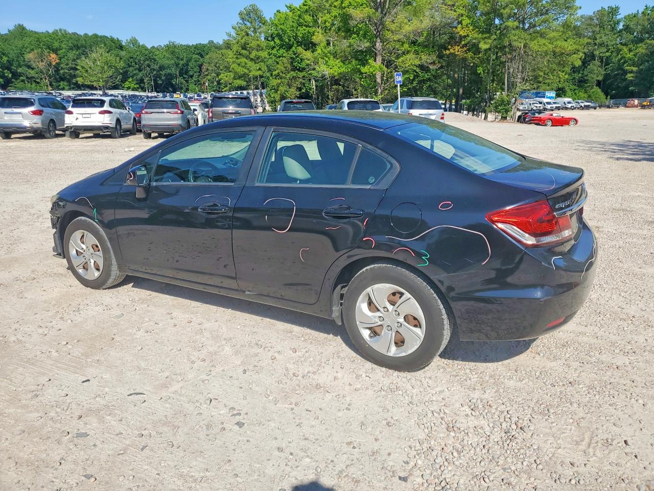 2013 Honda Civic Lx Black vin: 2HGFB2F5XDH581867
