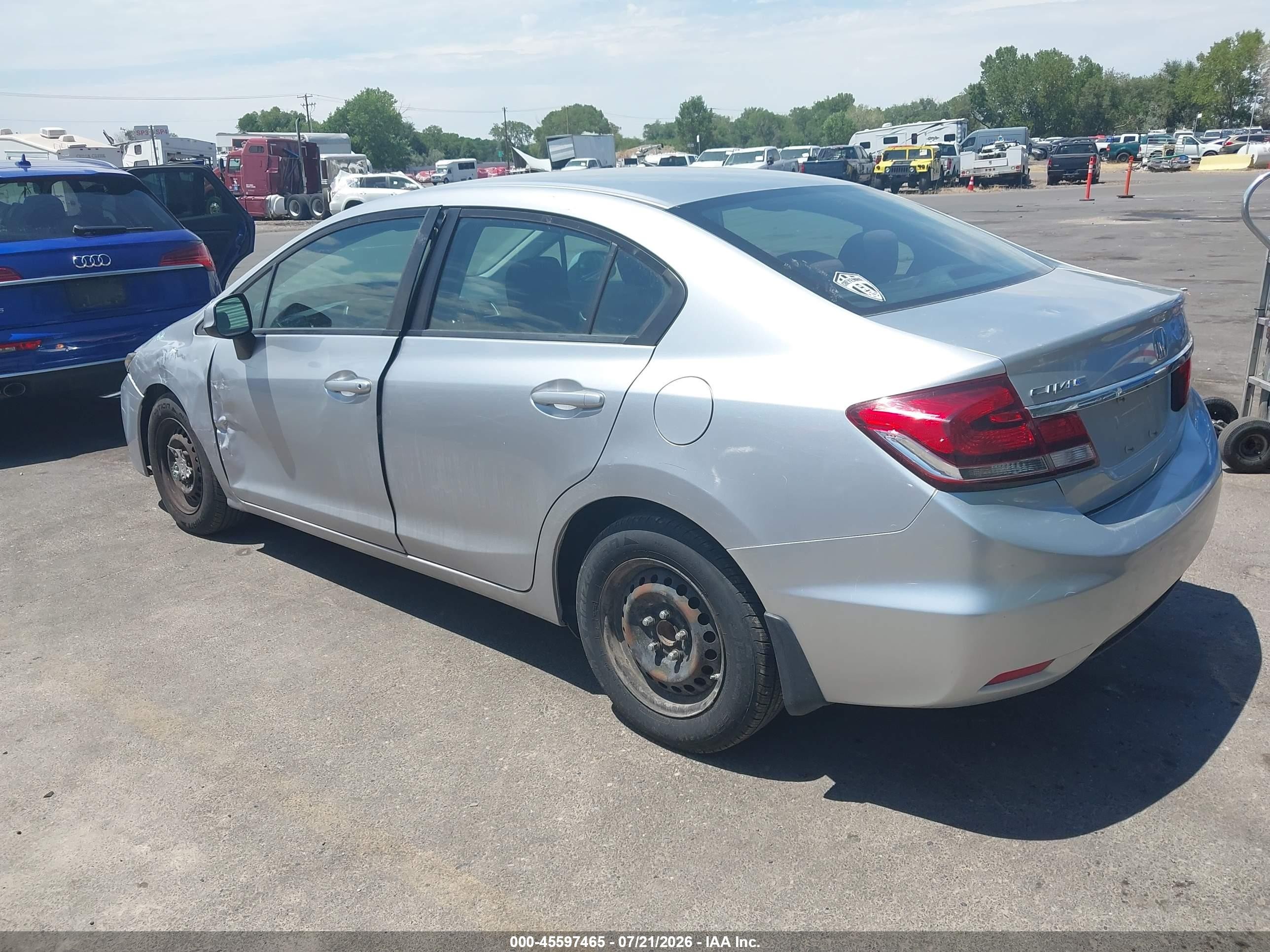 2013 Honda Civic Lx Silver vin: 2HGFB2F5XDH590276